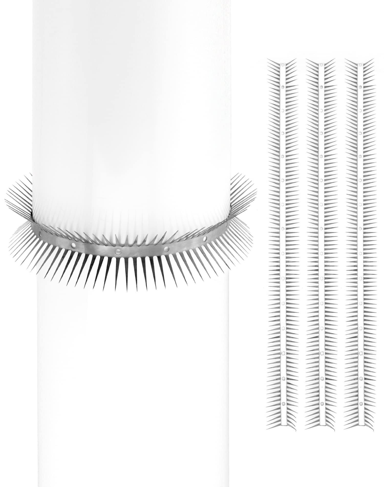 QWORK® 4 Stücke Marderschutz Fallrohr, Marder Abwehr, 304 Edelstahl, Für Haus, Dachrinne Und Baum, 50 cm Lang, Kann Geschnitten Werden 50cm 4 Stücke Angebot bei HelloDeals