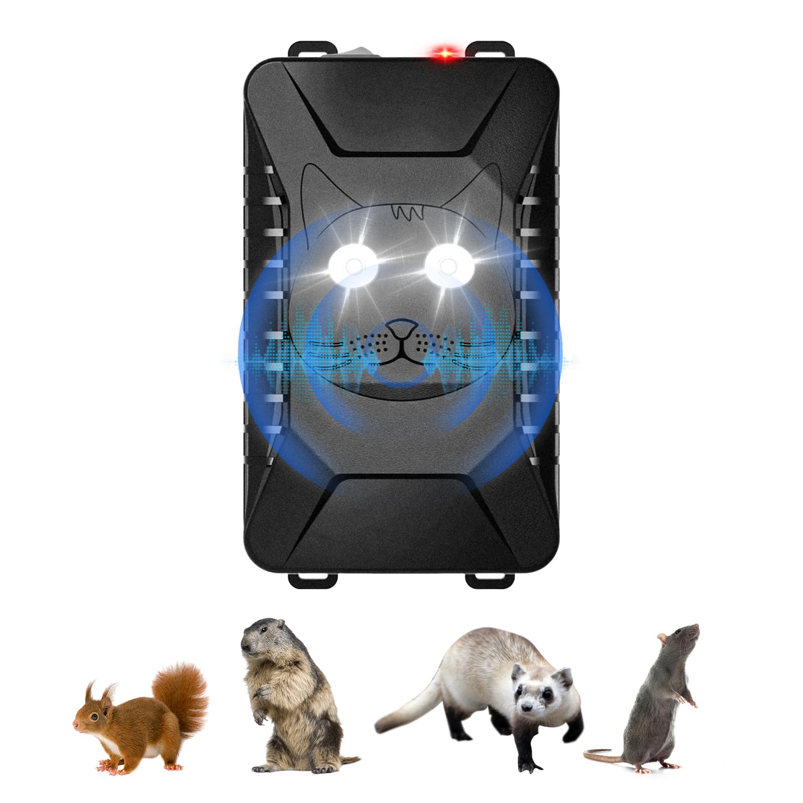 ADOGO Marderschreck Auto Ultraschall, Marderabwehr Ultraschall Mit Blitzlicht & Sensor, Akku Ultraschall Marderschutz, Ultraschall Nagetiervertreiber für Motorraum,Dachboden,Haus,Garage Angebot bei HelloDeals