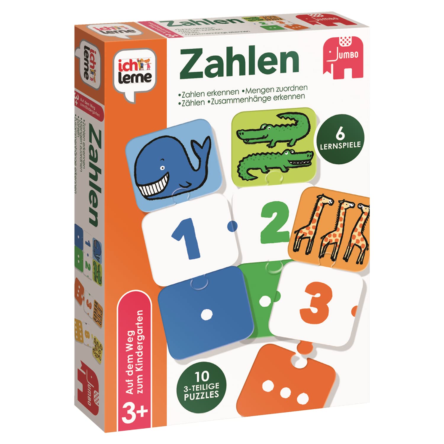Jumbo Spiele 19547 ich lerne Zahlen - Lernspiel für Kinder ab 3 Jahren für 1 bis 4 Spieler Mehrfarbig One Size Einheitsgröße Zahlen Angebot bei HelloDeals