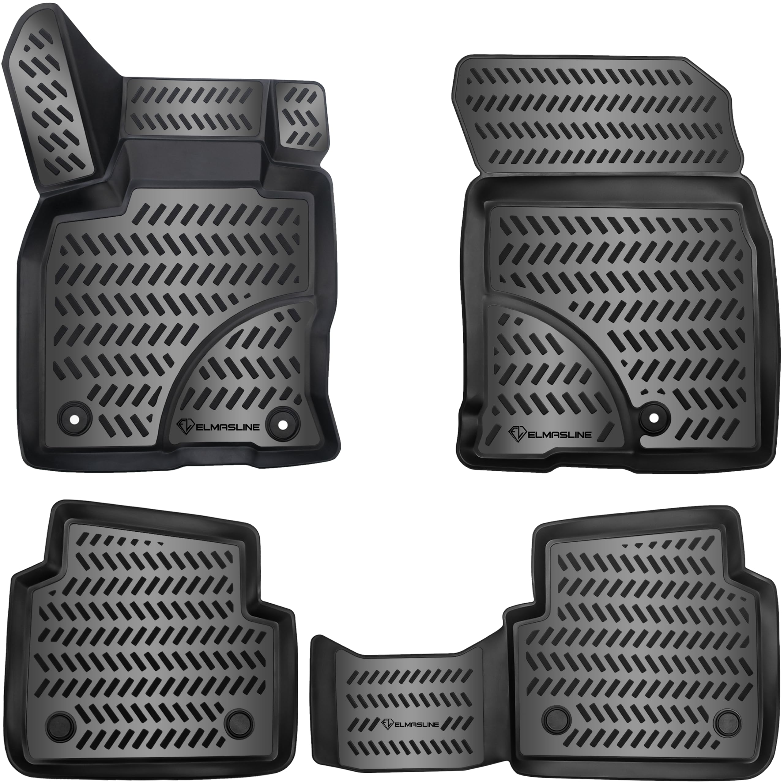 ELMASLINE 3D Gummimatten Set für Ford KUGA 3 (III) 2019-2026 | Fußmatten Extra hoher Rand | Zubehör KUGA III (Baujahr ab 2019) Angebot bei HelloDeals