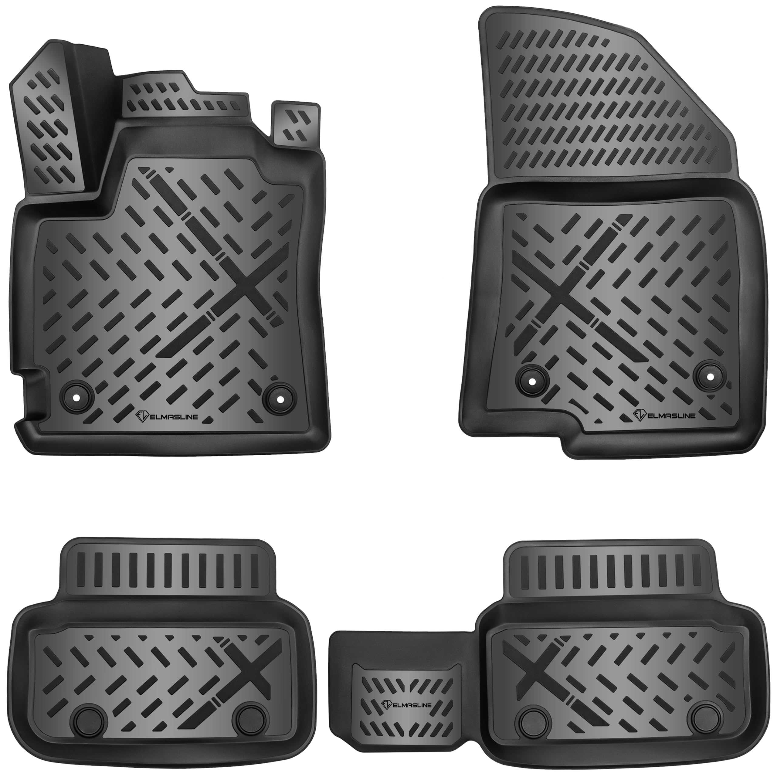 ELMASLINE Gummimatten Set für Dacia SANDERO III 2021-2025 (3. Generation) | 3D Extra hoher 5cm Rand Fußmatten - Zubehör (auch Stepway) Angebot bei HelloDeals