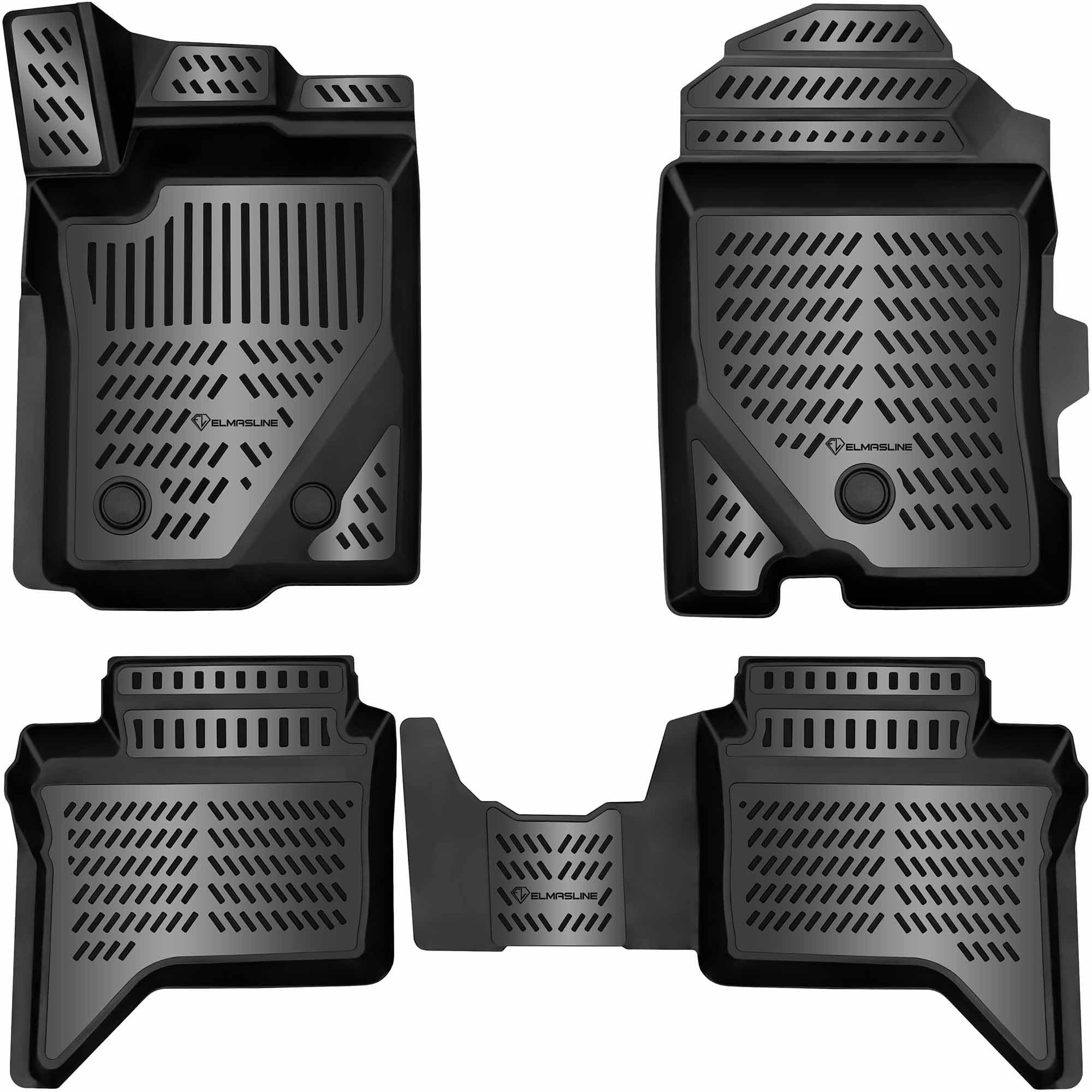 ELMASLINE 3D Gummimatten für Ford Ranger 2 (2022-2025) | Zubehör Fußmatten | Extra hoher 5cm Rand | 2. Reihe passt Nicht in Extrakabine !! Angebot bei HelloDeals