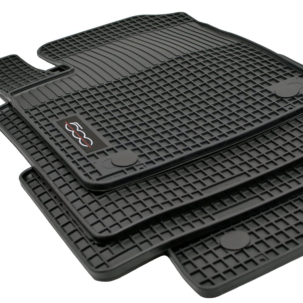 Mattenprofis Edition Gummimatten Gummifußmatten kompatibel mit FIAT 500 und FIAT 500 Cabrio Hybrid ab Bj. 2020 sw Angebot bei HelloDeals