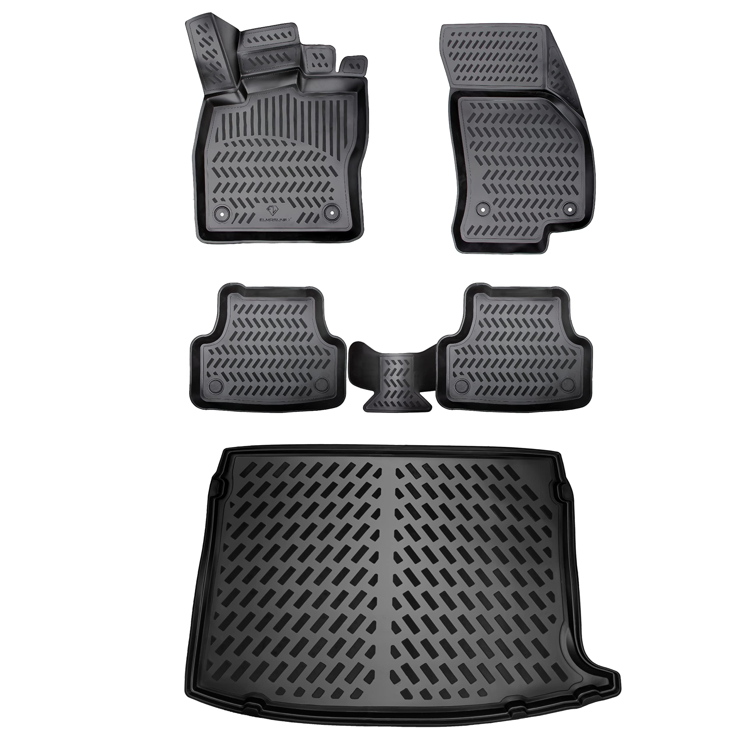 ELMASLINE 3D Gummimatten & Kofferraumwanne für VW TAIGO 2021-2025 Oberer Ladeboden (Verstellbarer Ladeboden) | Zubehör Kofferraummatte Fußmatten Angebot bei HelloDeals