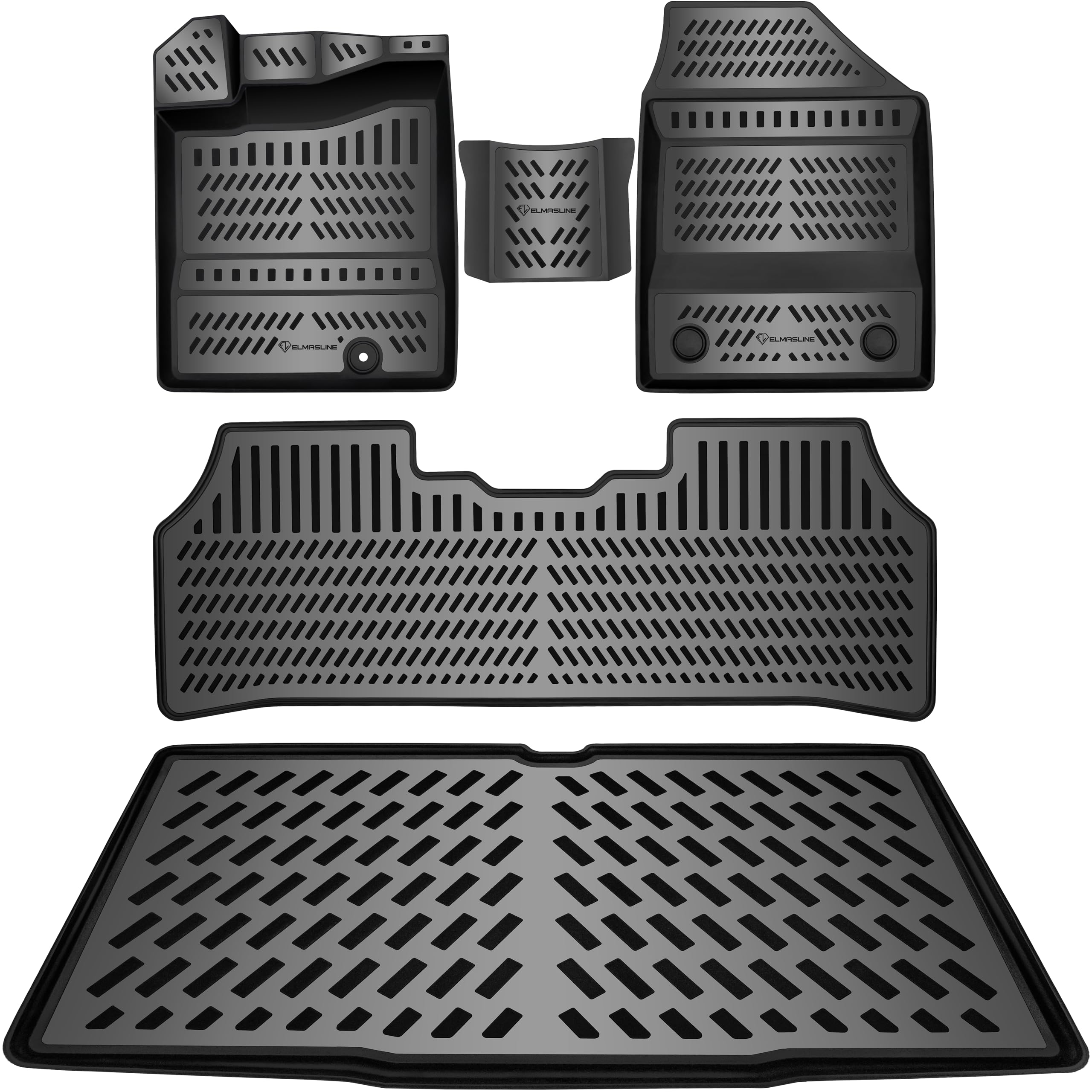 ELMASLINE 3D Gummimatten & Kofferraumwanne für Hyundai INSTER (2024-2025) Elektro (Nur für verschiebbare Sitzrücksitze geeignet!!!) | Zubehör Fußmatten Kofferraummatte Angebot bei HelloDeals