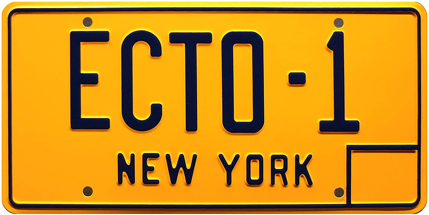 OPO 10 - ECTO 1 Auto Metall Nummernschild Replik kompatibel mit 1959 Cadillac Orange aus dem Ghostbusters Film (56) Angebot bei HelloDeals
