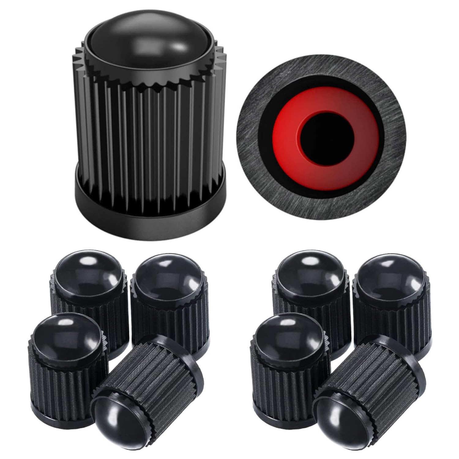 Pitlane Performance® Ventilkappen 10 Stück Ventildeckel Auto-Reifen Ventilabdeckung Reifenventil-Kappen Autoventil-Kappen PKW, SUV, Motorrad, Fahrrad für alle Schrader-Ventile (Schwarz) Angebot bei HelloDeals