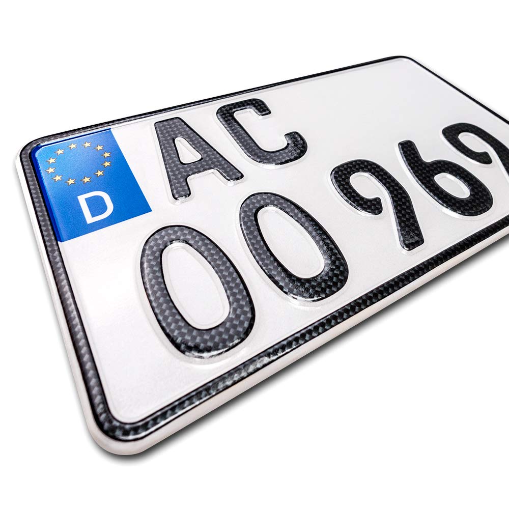 schildEVO 1 Carbon Kfz Kennzeichen | 240 x 130 mm | Motorrad & Roller | Traktor | Leichtkraftrad | Anhänger | Motorrad-Nummernschild | Saison Angebot bei HelloDeals