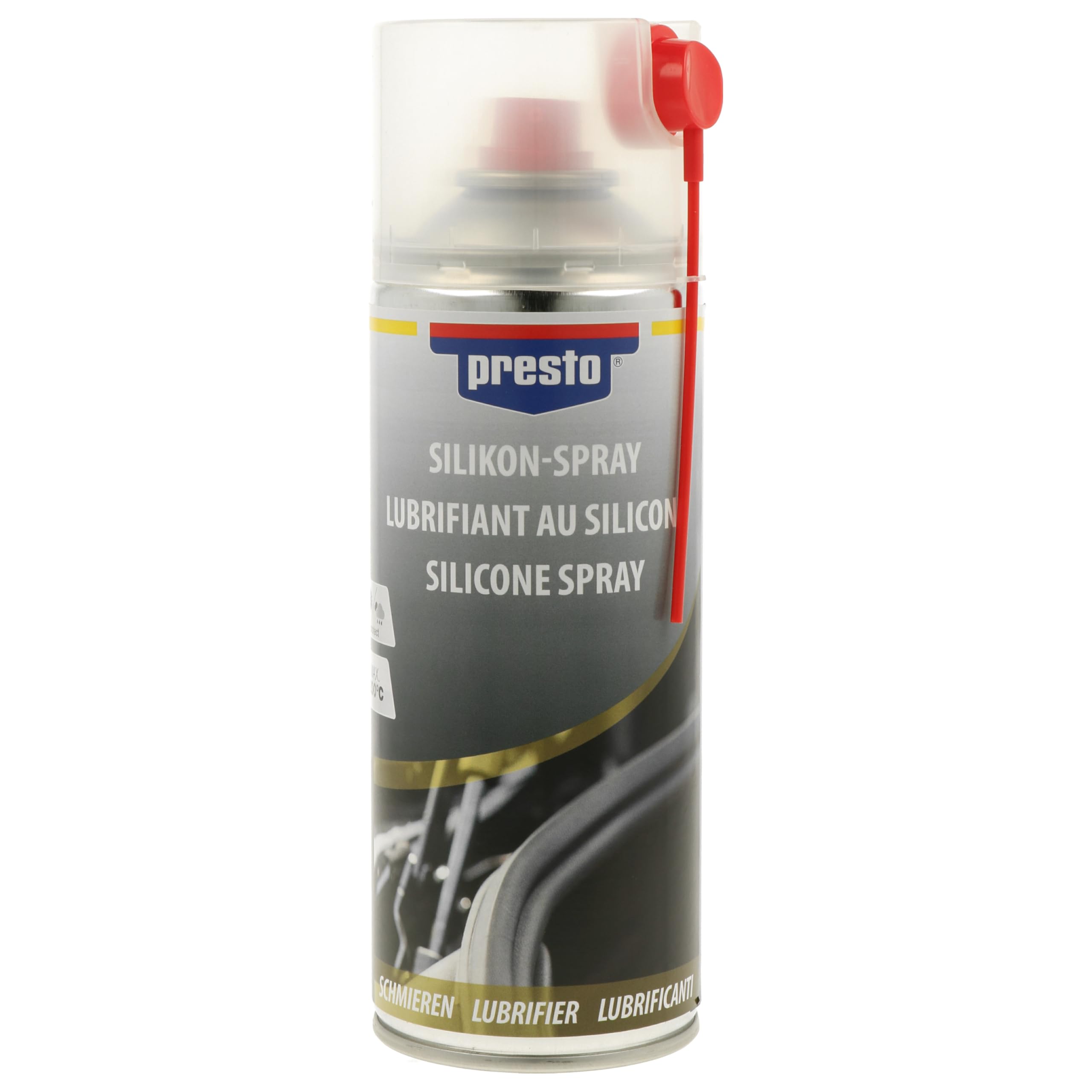 presto Silikonspray, 400ml, Antistatisch, Schutz gegen Witterung, Wasserverdrängend, Ideal für Gummiteile, Effektives Schmiermittel 400 ml Angebot bei HelloDeals