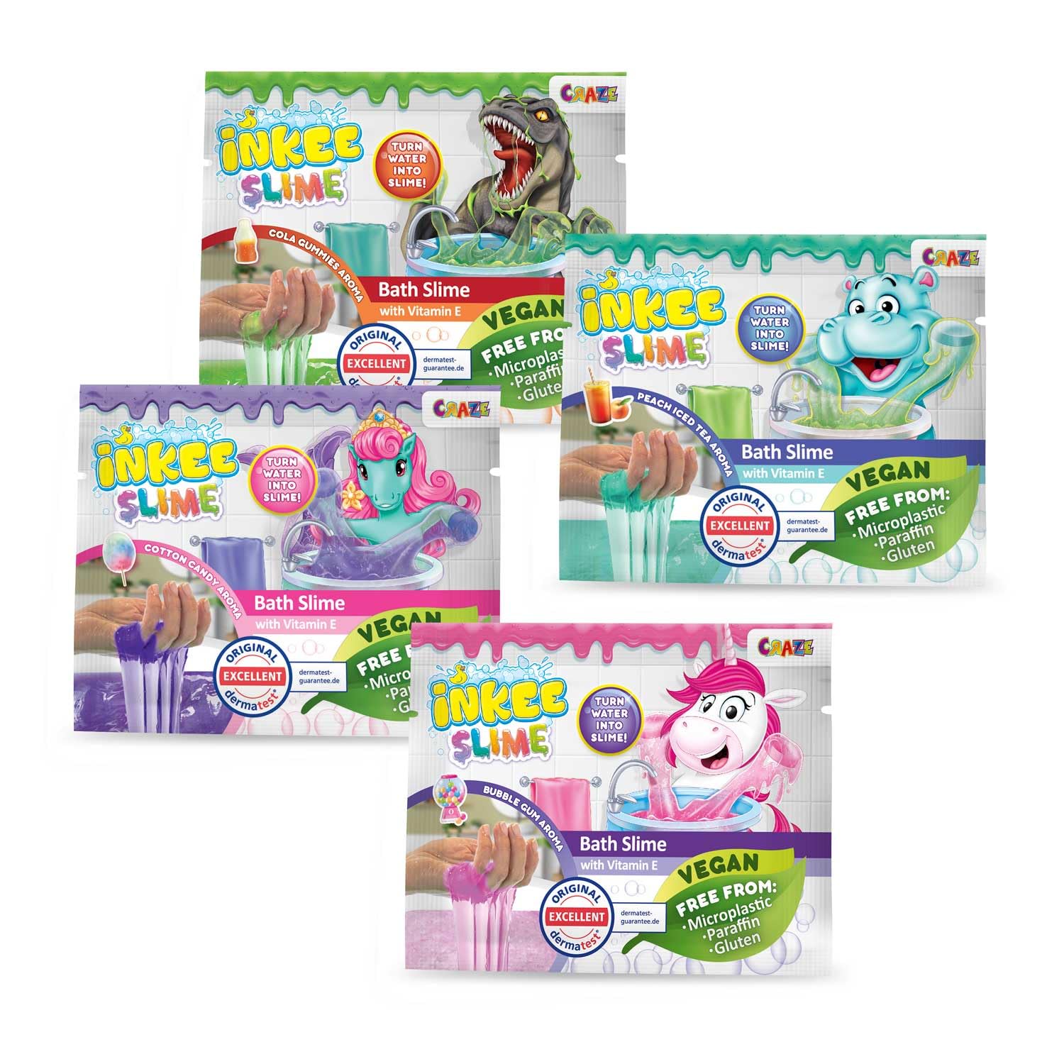 INKEE Bath Slime Mini 4er Pack | Schleim Badewanne Kinder, 4X 20g Schleimpulver mit Vitamin E & Aroma, Badeschleim Badezusatz Kinder INKEE - Bath Slime Mini 4er Pack Angebot bei HelloDeals