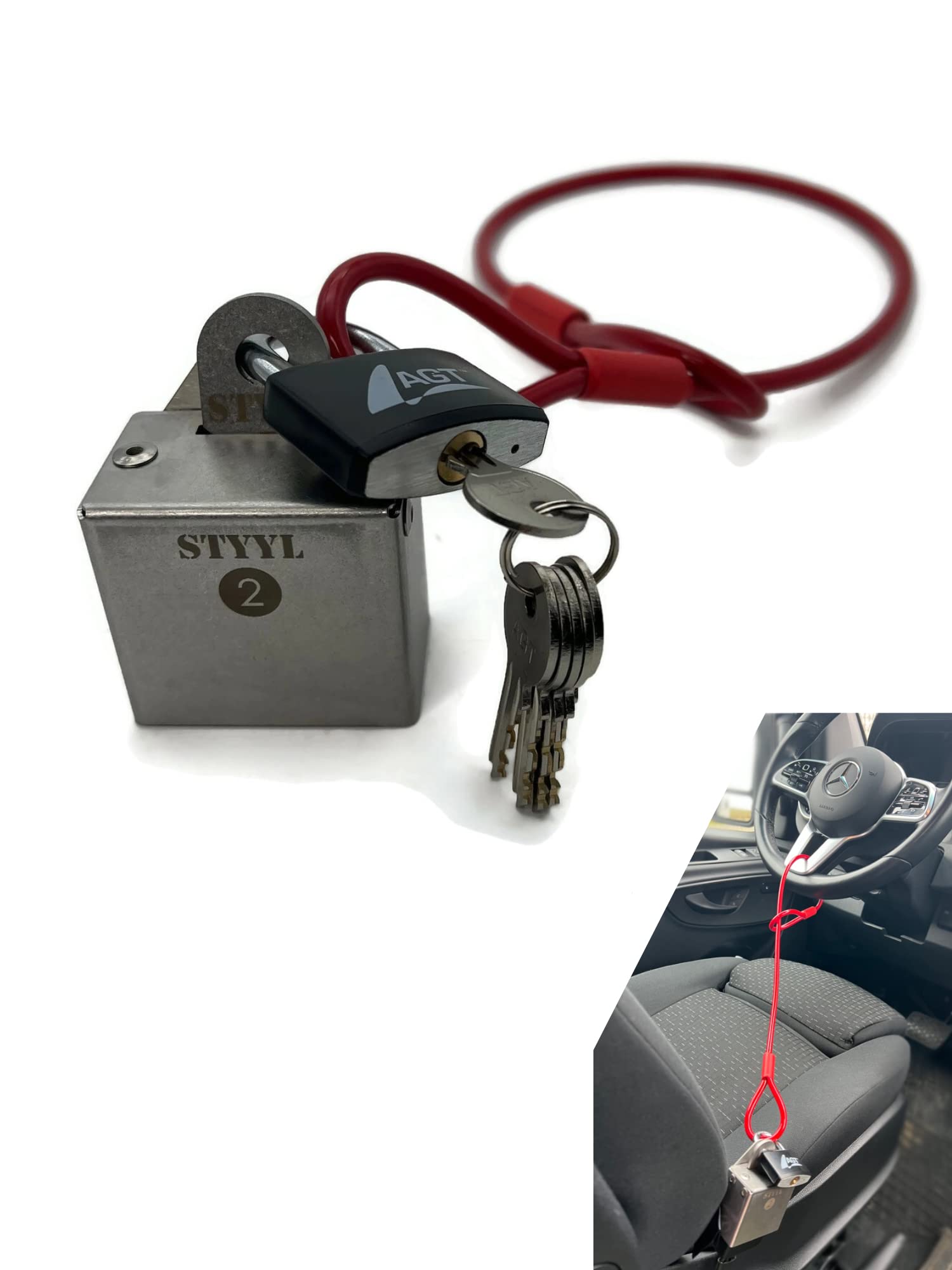 STYYL Wegfahrsperre/Lenkradschloss EAS-Y-Lock (EAS-Y-Lock MIT Bügelschloss) Angebot bei HelloDeals