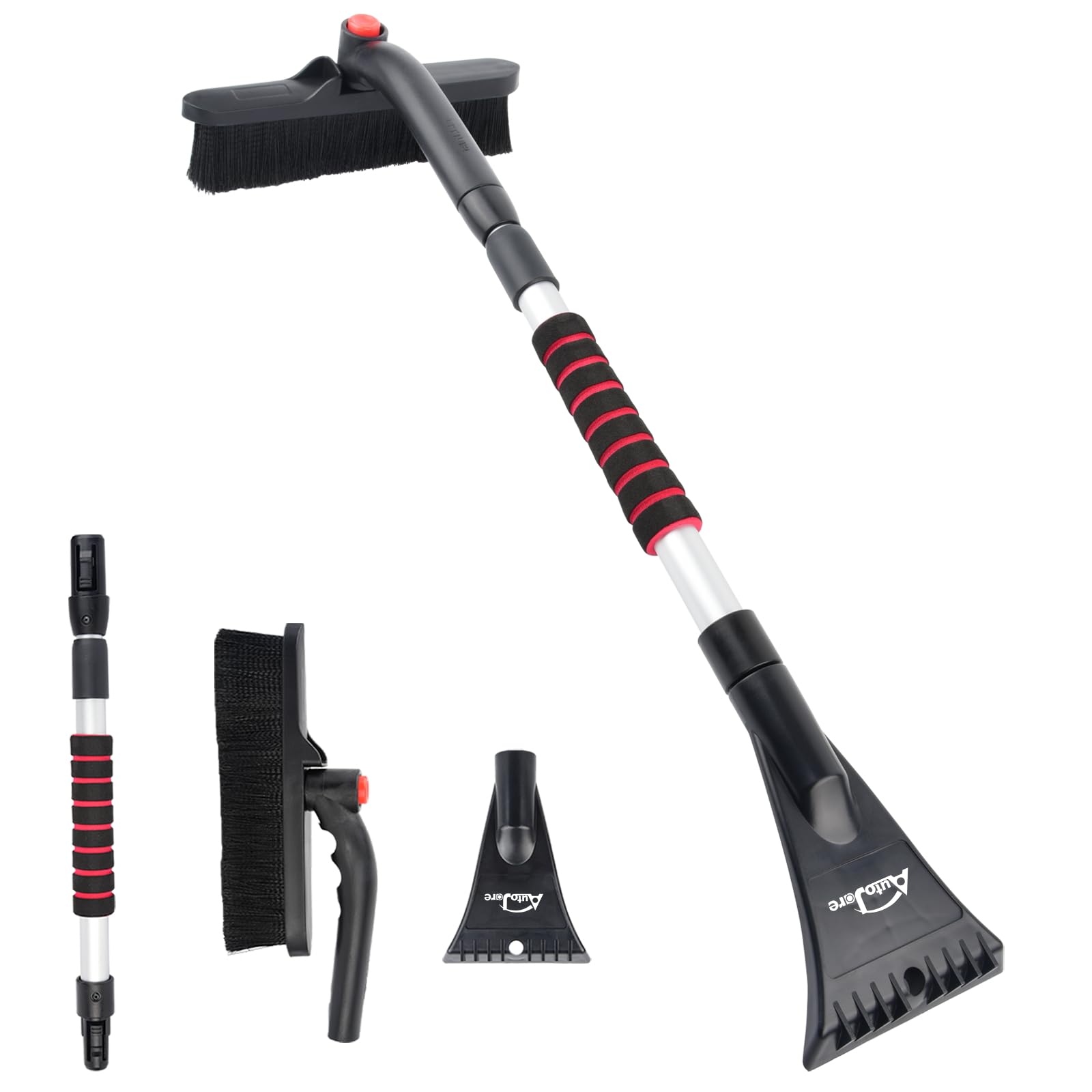 AUTOJARE 2 in 1 Eiskratzer Auto mit Besen 360° Drehbarer Schneebürste Auto ReinigungsbüRste Abnehmbarer Einziehbare Eisschabe für SUV Auto LKW Angebot bei HelloDeals
