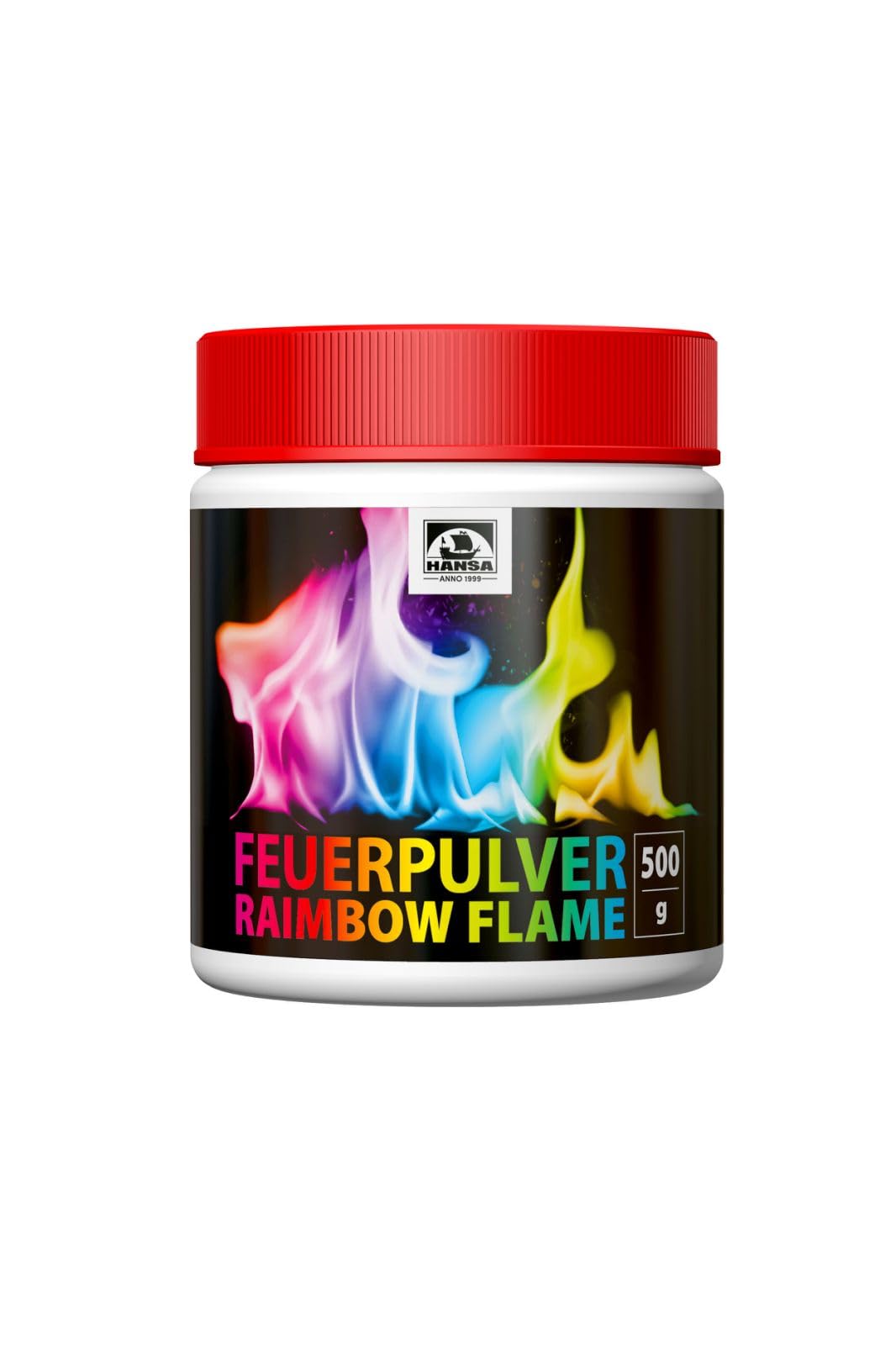 HANSA RAINBOWFLAME Feuerfarben Pulver für buntes Feuer (500g.) Trockenpulver für Flammenfärbung | Feuer Farbe für Feuerstellen, Kamin, Ofen | Feuerpulver Angebot bei HelloDeals