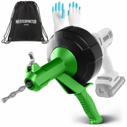 Meisterfaktur Rohrreinigungsspirale [7,5m] - Automatik - Extra lange Abflussspirale mit Bohraufsatz - Die Rohrspirale für echte Heimwerker! (7,5M - 0,64CM) 7,5 Meter Angebot bei HelloDeals
