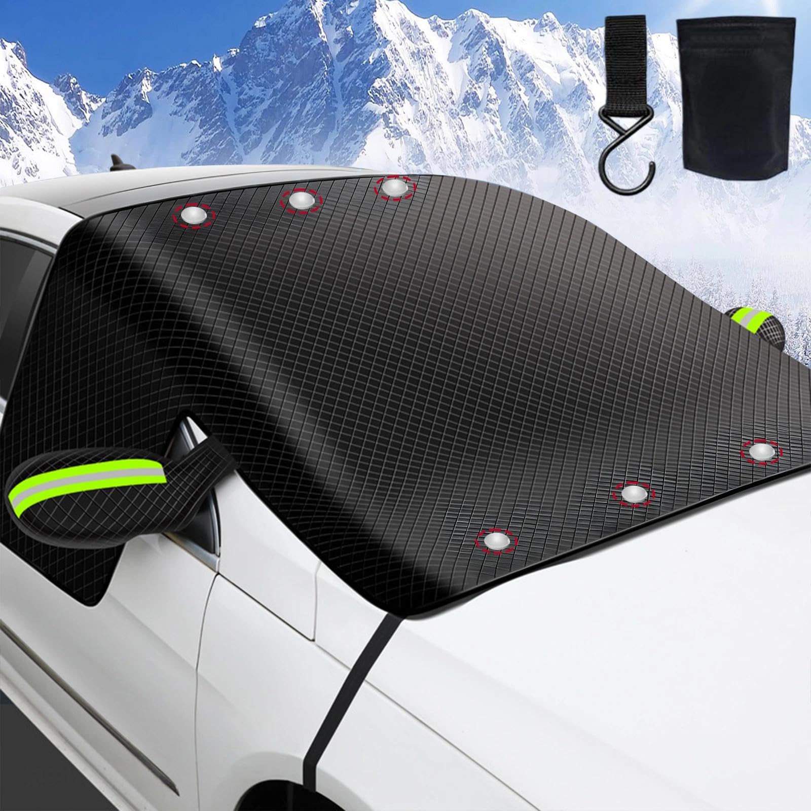 Dulynva Frontscheibenabdeckung Winter Windschutzscheibenabdeckung Auto Frontscheibe Winterschutz Windschutzscheibe mit 6 Magneten für Die Gegen, Schnee, EIS, Frost, UV Angebot bei HelloDeals