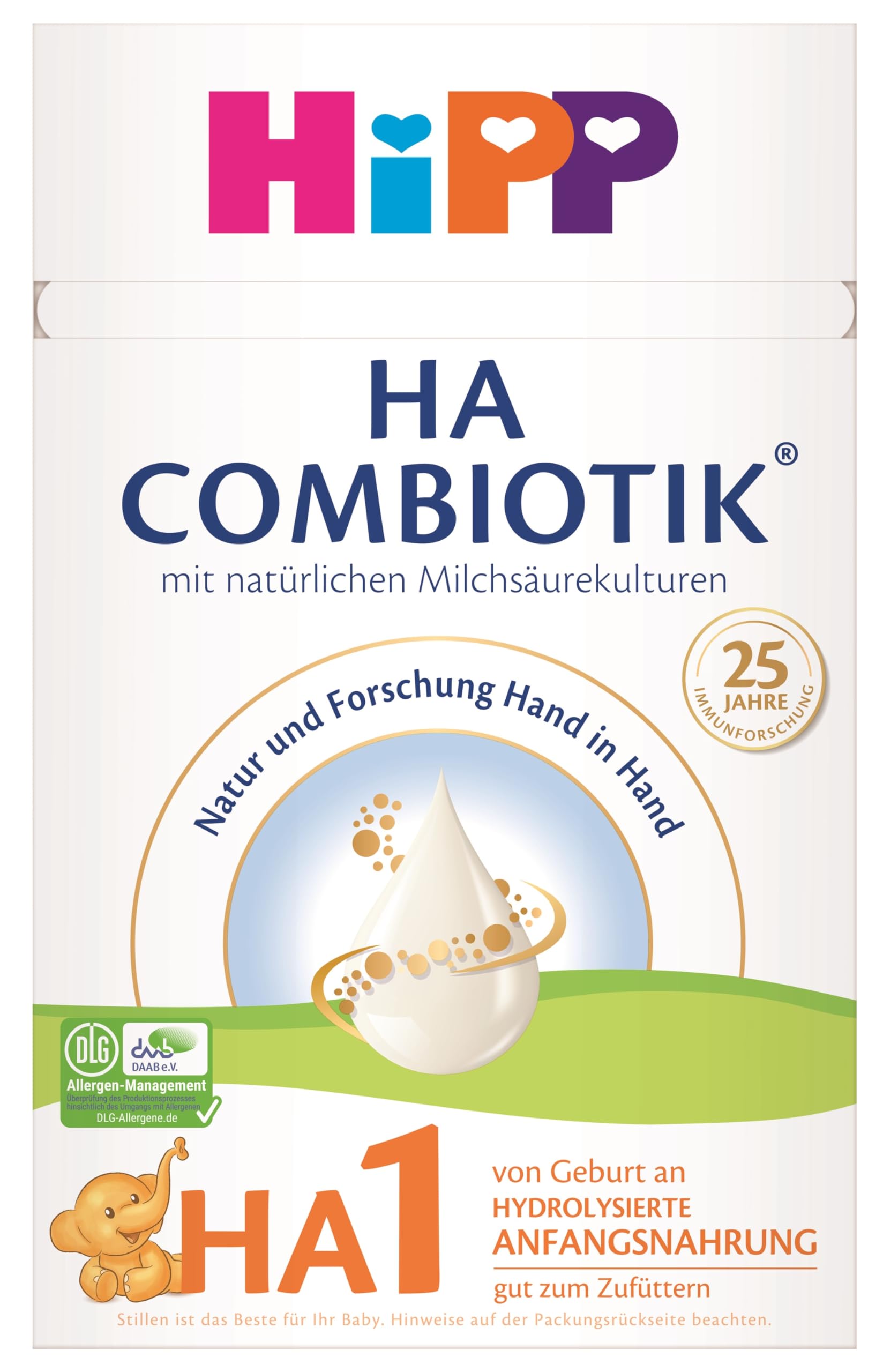 HiPP HA 1 Combiotik (4 x 600g), hydrolysierte Anfangsmilch von Geburt an, mit natürlichen Milchsäurekulturen, für sensible Immunsysteme 600 g (4er Pack) Angebot bei HelloDeals