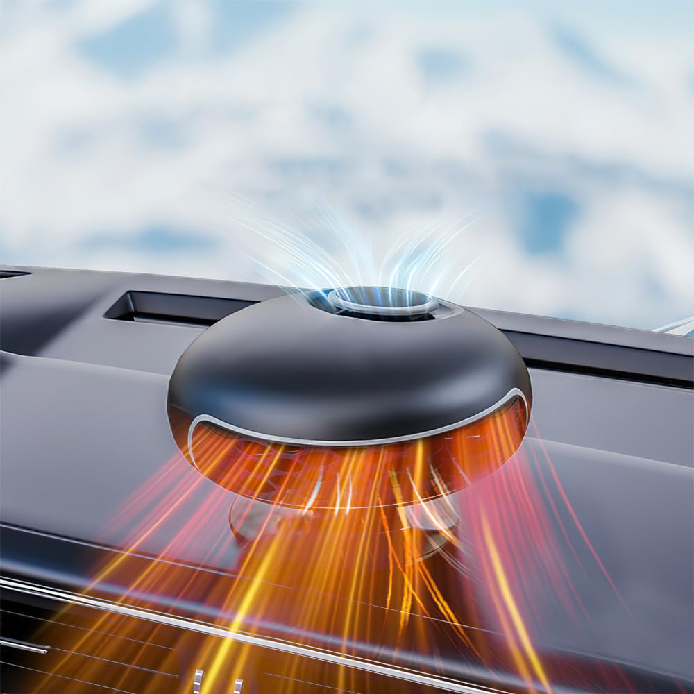 OBEST Auto Heizlüfter 24V, Tragbar heizung Auto mit Zigarettenanzünder, Car Heater, windschutzscheibe heizung defroster demister, Heiz und Kühllüfter 2-in-1, 360° drehbare, Frontscheibenheizung Angebot bei HelloDeals