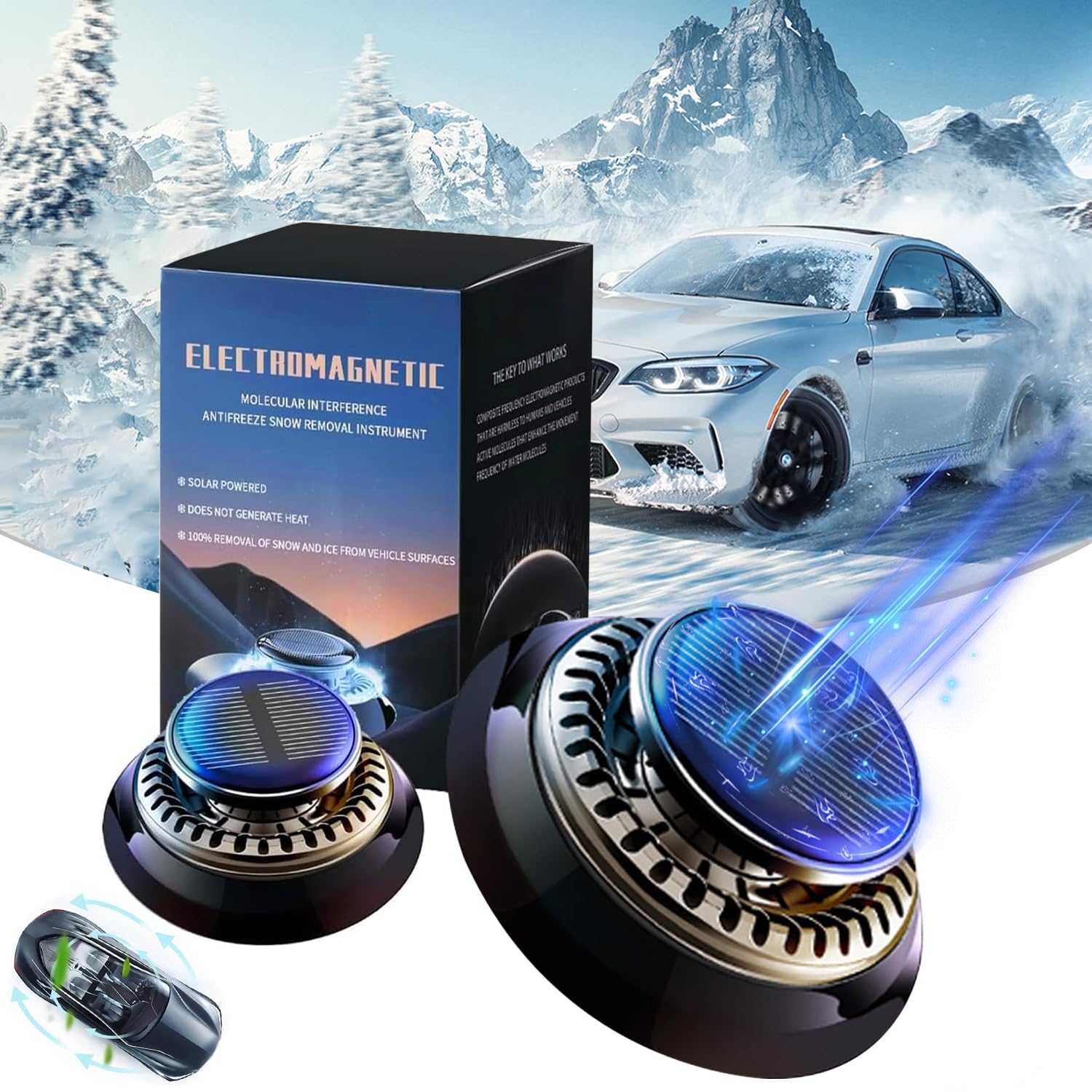FUXNGZI Scheibenenteiser Auto, 2025 Neu Auto Enteiser Enteisung 360, Tragbare Kinetische Molekularheizung, Elektromagnetische Molekulare Interferenz Frostschutzmittel (1PCS) Angebot bei HelloDeals