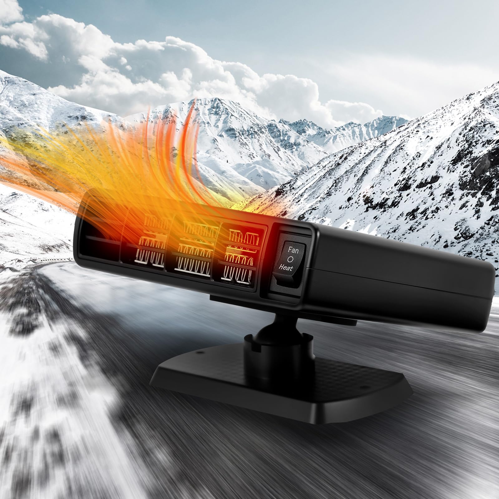 Uwelliky Auto Heizlüfter 12V 120W Tragbare Auto Heizung, 2 in 1 Heizung Kühlung, Autoheizung Fenster Entfroster Demister, 360° Drehbar Schnelleheizung Zusatzheizung, die in Stecker Zigarettenanzünde Schwarz Angebot bei HelloDeals