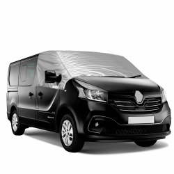 Auto Windschutzscheiben Abdeckung Ersatz für Renault Trafic 2014-2024, Frontscheiben Sonnenschutz, 100% Verdunkelnd, Blockiert UV Strahlen, Wetterfeste Frontscheibe Wrap Cover Silber Maßgeschneidert für Renault Trafic 2014-2024 Angebot bei HelloDeals