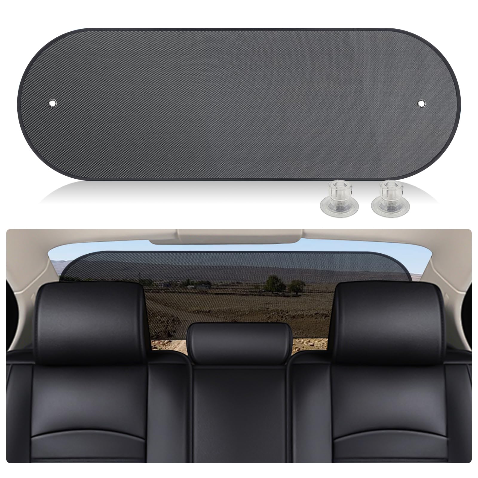 ZATOOTO Auto Sonnenblende für Heckscheibe, Sonnenschutz Auto Baby, Faltbare Heckscheibe Sonnenblende mit Saugnäpfen, Mesh Heckscheibenblende, 95x32 cm Angebot bei HelloDeals