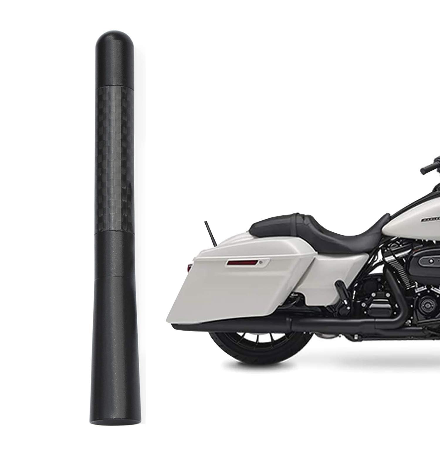 Bingfu Motorrad Carbon Faser Antennenmast Ersatz Kompatibel mit 1998-2020 Road King Softail Touring Street Road Glide Fat Boy Electra Glide Tour Ultra Classic 1 x antenne