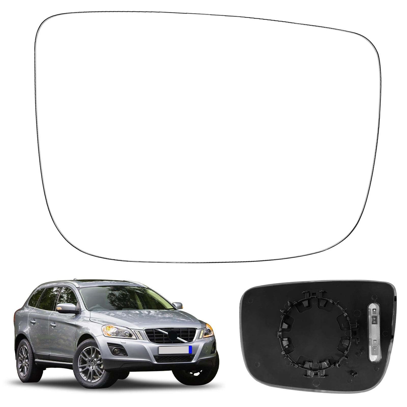 Spiegelglas Ersatz für Volvo XC60 2008-2017, Außenspiegel Glas Asphärisch Verstellbar Geeignet, Umkehrlinse Rückfahrglas Spiegel (Rechts) XC60-Rechts Angebot bei HelloDeals