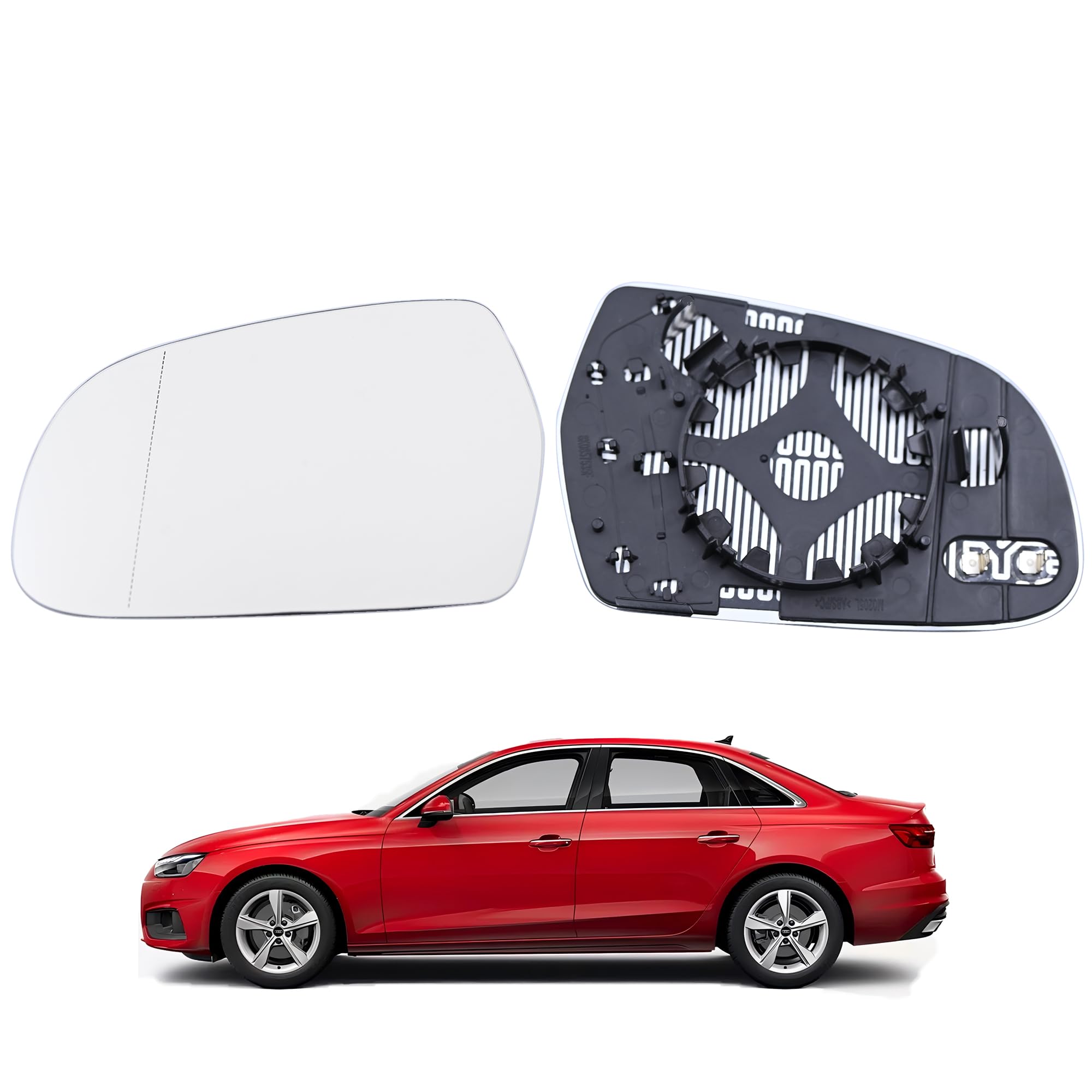 Den Spiegelglas (Links) Beifahrerseite ist für alle Modelle von Audi A3 A4 A5 Audi A3 A5 2010 A4 2013-2016,Ersatz Spiegelglas Heizbar, Spiegelglas Außenspiegel Glas, Beheizbar Rückspiegelglas Angebot bei HelloDeals