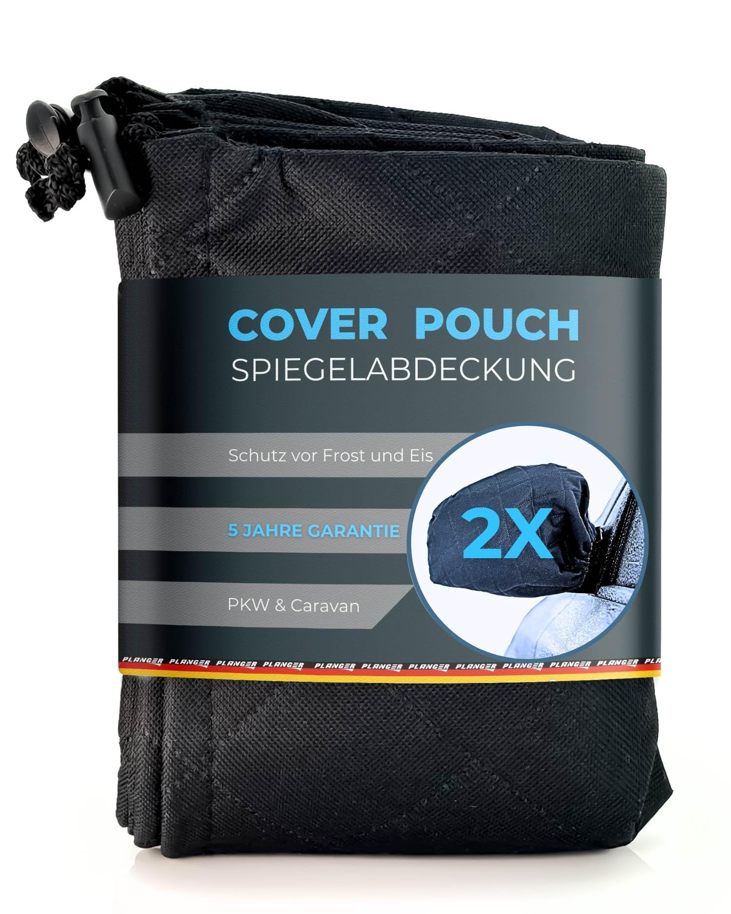 PLANGER® - Außenspiegel Abdeckung Winter 1 Paar - Universal Außenspiegel Frostschutz 36 x 40 cm - Premium Gewebe wasserdicht - 5 Jahre Garantie - Autospiegel Schutz Schwarz Angebot bei HelloDeals