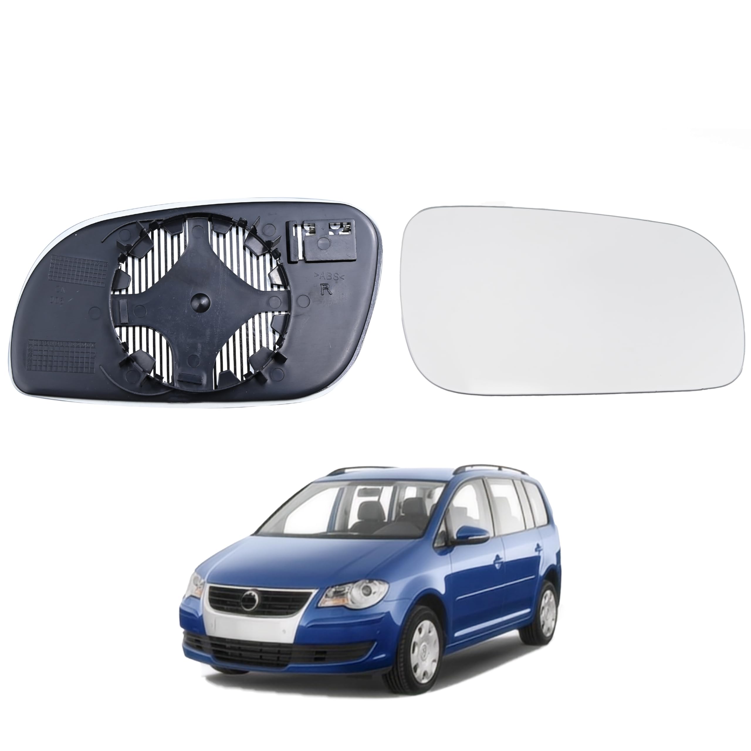 Hebstw Spiegelglas Ersatz für VW TOURAN 2003-2010, Ersatz Spiegelglas Heizbar, Spiegelglas Außenspiegel Glas, Beheizbar Rückspiegelglas (Rechts) Angebot bei HelloDeals