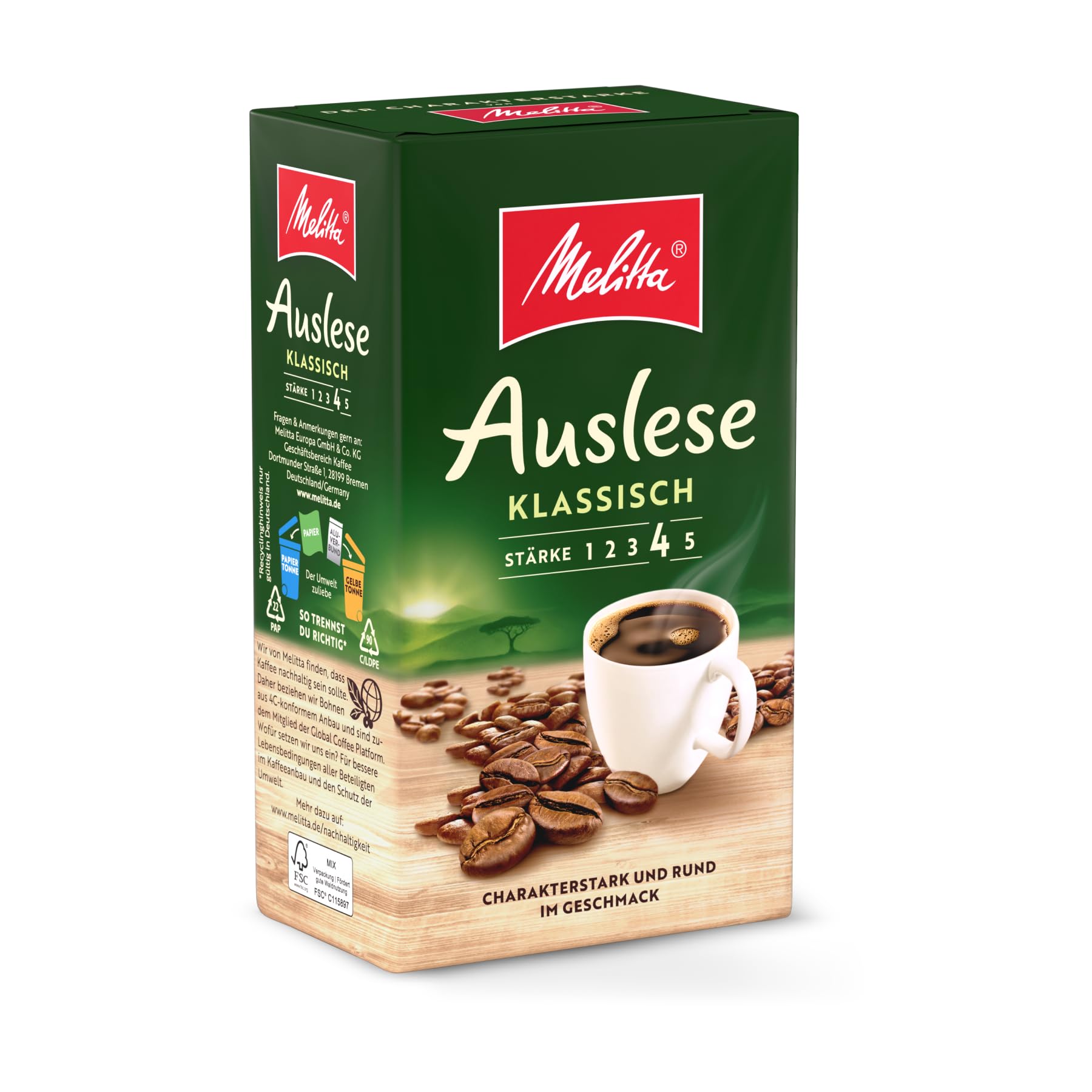 Melitta Auslese Filter-Kaffee 500g, gemahlen, Pulver für Filterkaffeemaschinen, starke Röstung, geröstet in Deutschland Klassisch. 500 g (1er Pack) Angebot bei HelloDeals