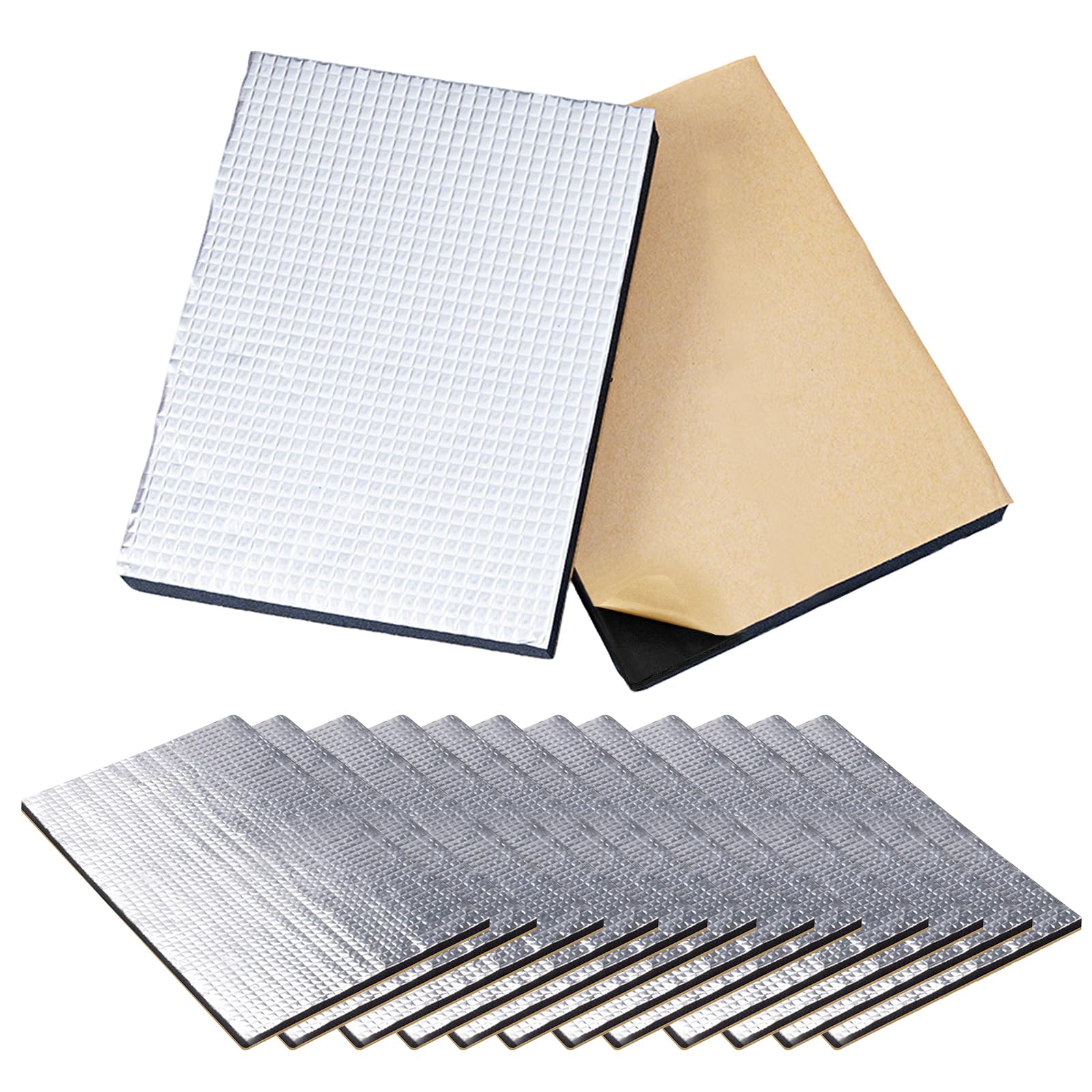 12Pcs Dämmmatte Auto,Auto 40x25cm Schallschutzmatte Isolierung Matte Schaumstoff, Selbstklebende Alubutyl Matte, Isoliermatte Selbstklebend, Feuerfest, Feuchtigkeitsfest, Wasserdicht-A Angebot bei HelloDeals