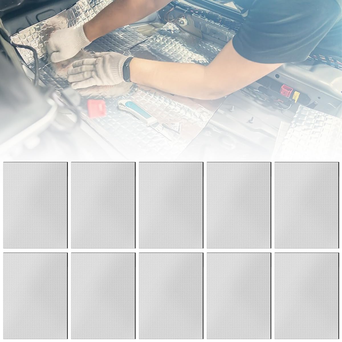 10 Stück Dämmmatte Auto Schallschutzmatte Selbstklebend 250x180x5 mm, AntidröHnmatte Selbstklebend, Dämmmatte Motorhaube, Antidröhnmatte Feuerfest, Wasserdicht, Feuchtigkeitsbeständig, Wärmeisolierung Angebot bei HelloDeals