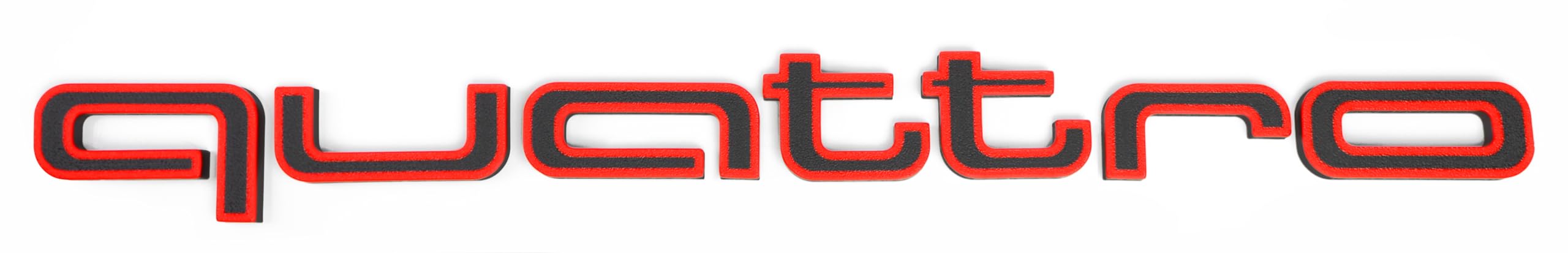 Ricreo Quattro Schriftzug kompatibel mit Frontgrill, Zubehör Emblem Schwarz mit roten Kanten, Installation mit Kabelbindern, Tuning Logo kompatibel mit Audi (alle Modelle) Angebot bei HelloDeals