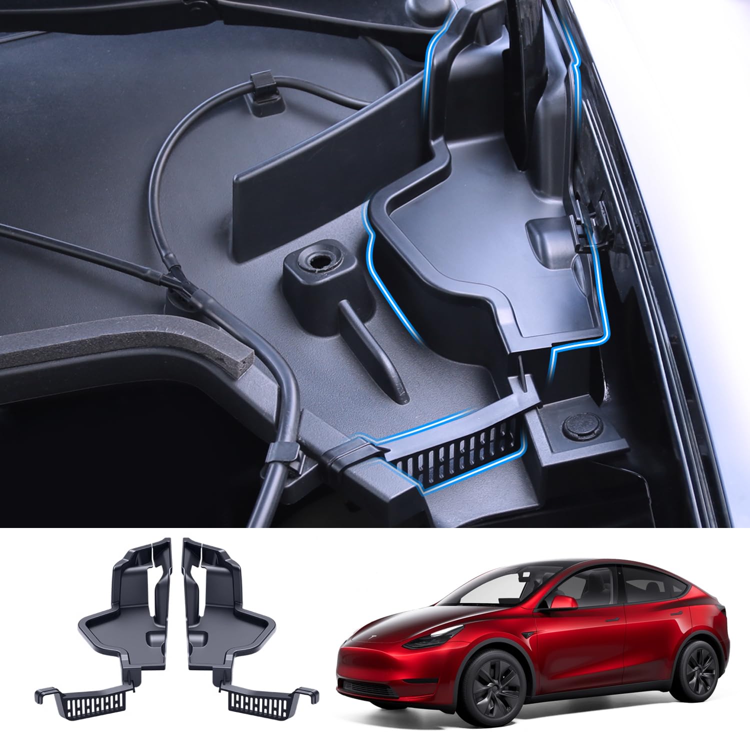 Arcoche Hood Water Barrier Box für Tesla Model Y Wasserführungsgitter Einsätze Model Y Zubehör 2024 2023 2022 2021 2020 Angebot bei HelloDeals