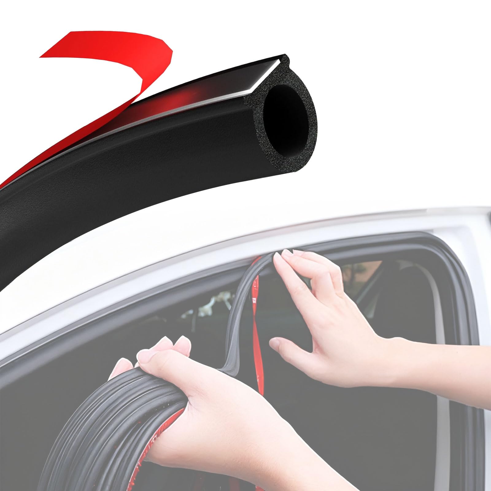Auto Türdichtung Selbstklebend Gummi, D-Profil Gummidichtung Selbstklebend, Universal Dichtung Selbstklebend, Gummidichtung für Fahrzeuge, Gummi Selbstklebend, Türdichtung Auto (4M, 10X10MM) 10X10MM 4M Angebot bei HelloDeals