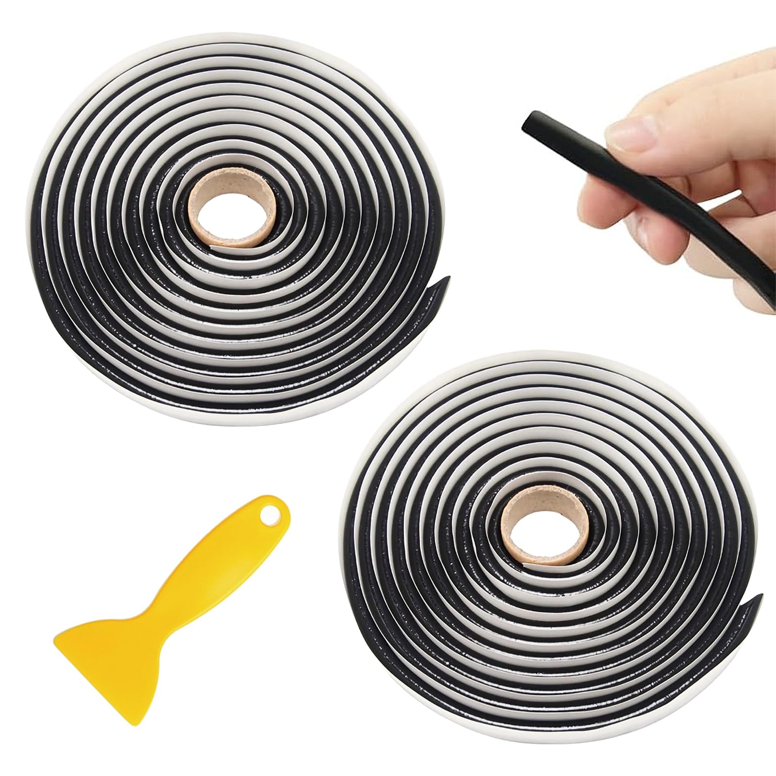 2 Stück Butylband Schwarz, Butylschnur Butylrundschnur Wasserdicht Karosseriedichtband für Auto-LKW-Scheinwerfer Fenster Tür Windschutzscheibe(9mmx4m) Angebot bei HelloDeals