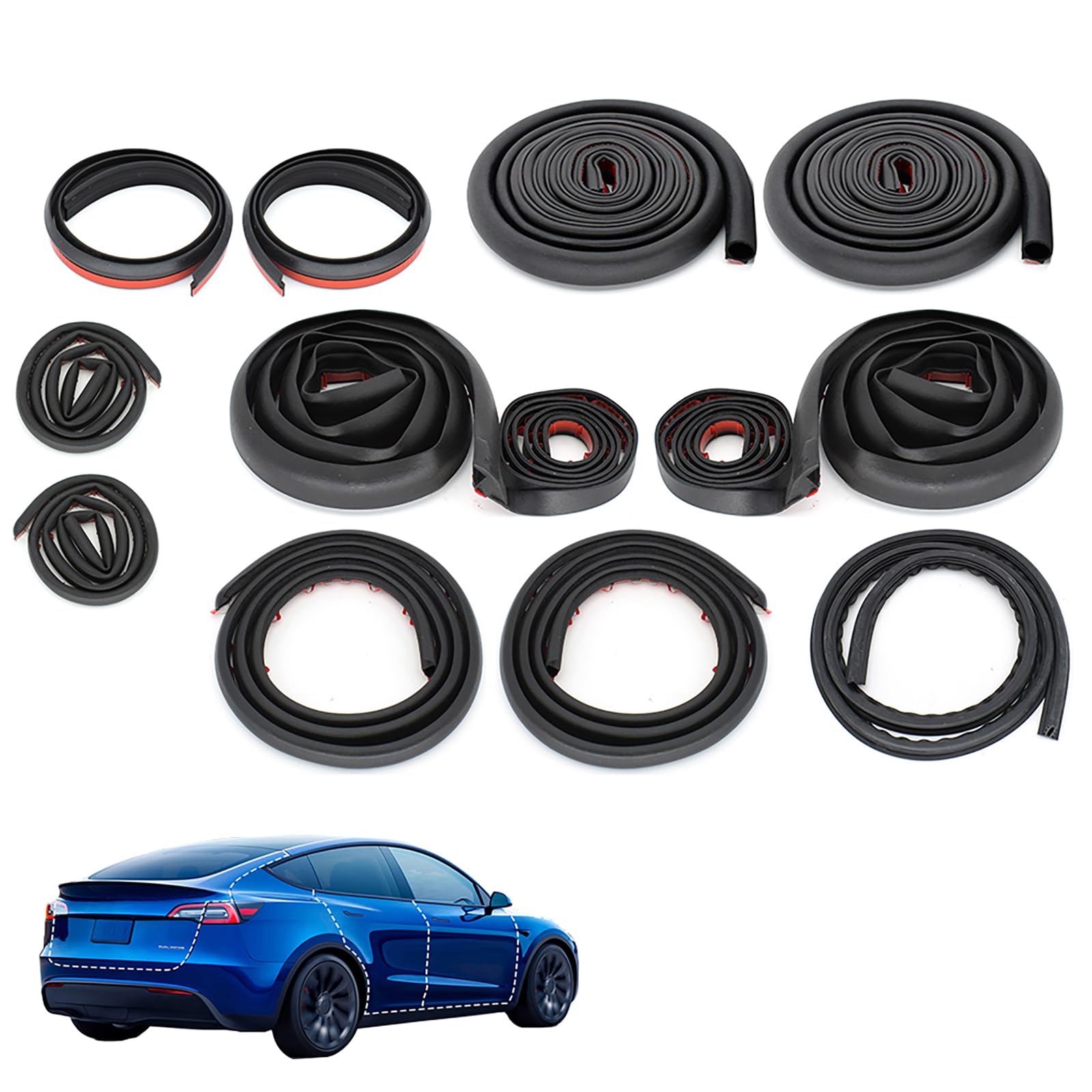 AUTOXBERT 13 Stück Türdichtung für Tesla Model 3/Y, EPDM Gummi Dichtungsreifen für Tesla model 3/Y Zubehör Türdichtungssatz Kantenschutz Windgeräuschreduzierungsset Angebot bei HelloDeals