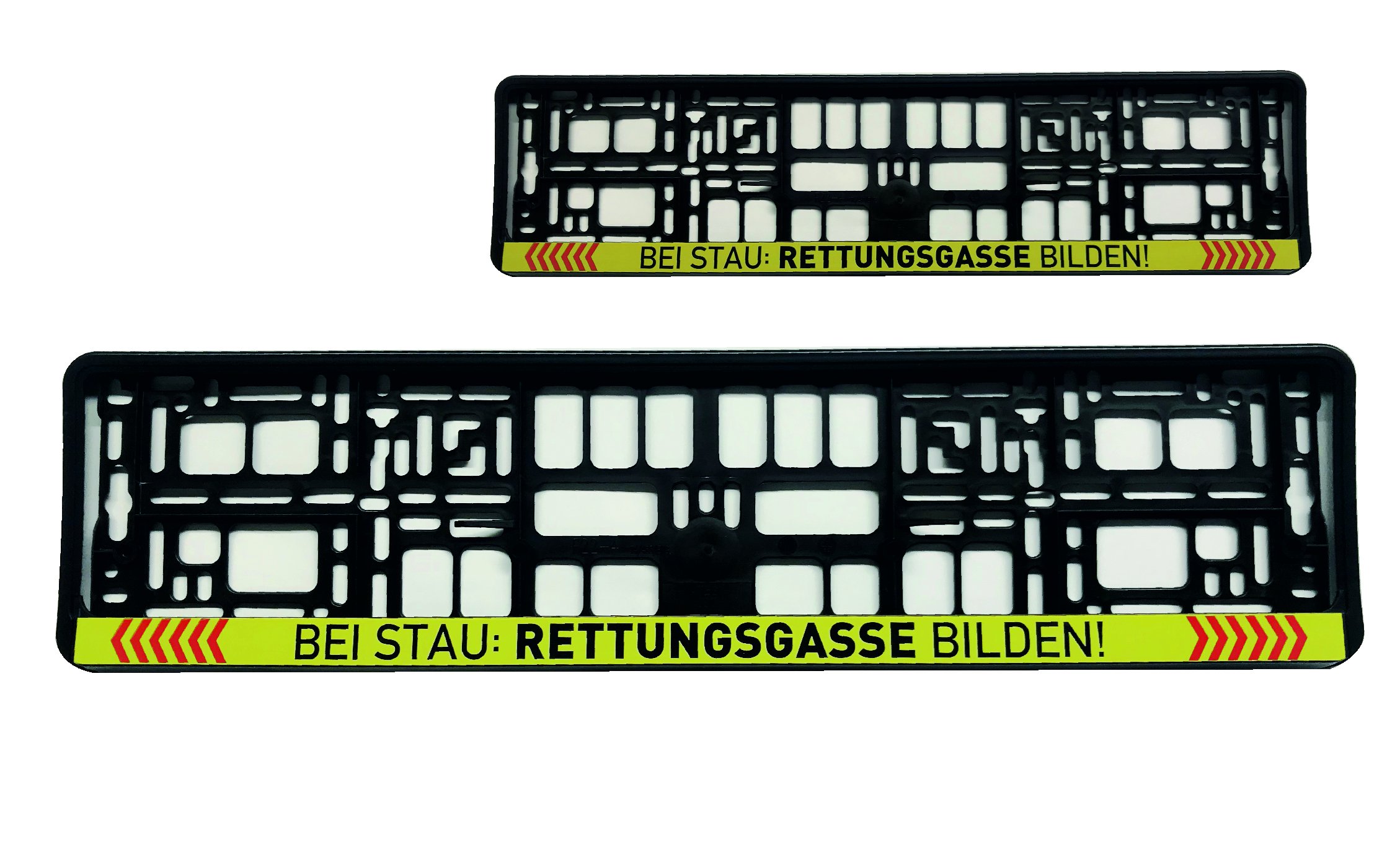 2x Kennzeichenhalter Nummerschildhalter"Bei Stau Rettungsgasse bilden" Feuerwehr Warenfux24 Angebot bei HelloDeals