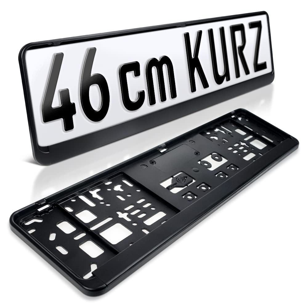 schildEVO 2 Kennzeichenhalter | 460 x 110 mm | SCHWARZ | für Kurze Kennzeichen | 46 x 11 | Nummernschildhalter | Kennzeichen-Halterung | DHL-Versand Angebot bei HelloDeals