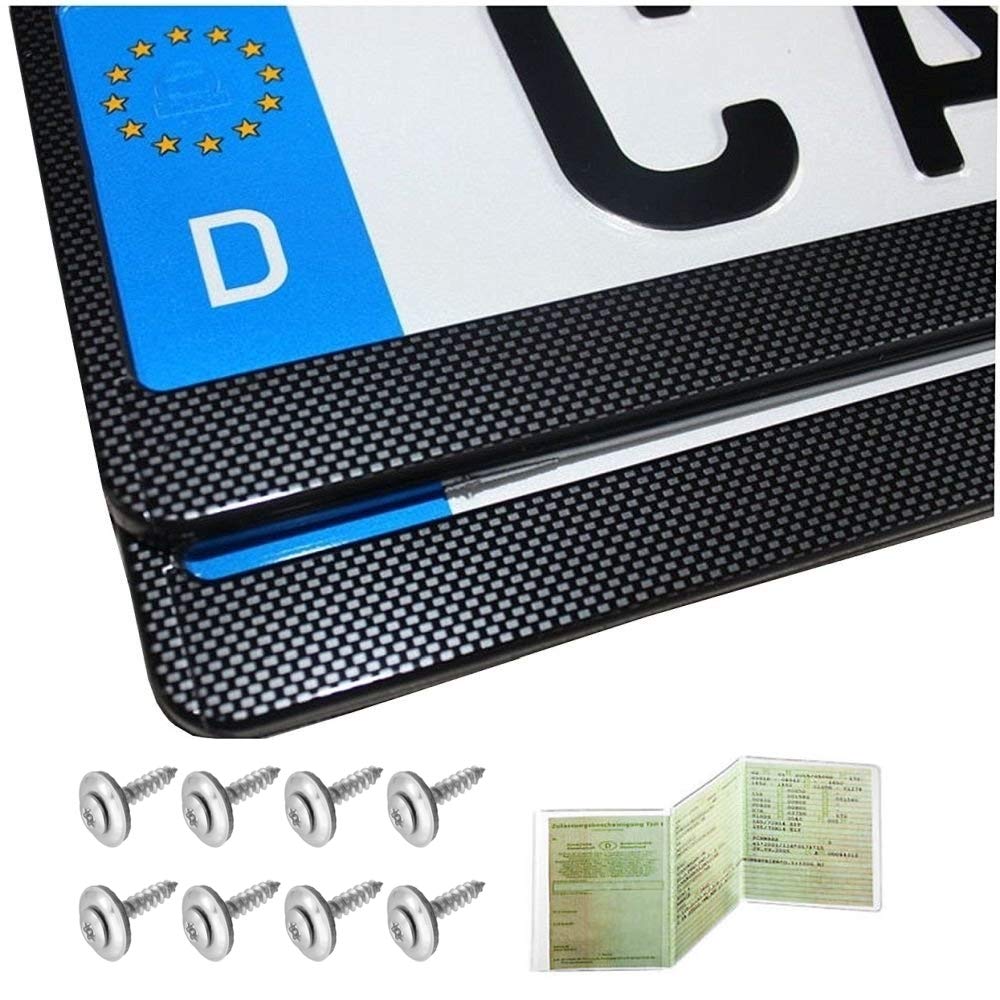2 Kennzeichenhalter Nummernschildhalter Kennzeichenhalterung Carbon inkl.Montageanleitung Angebot bei HelloDeals