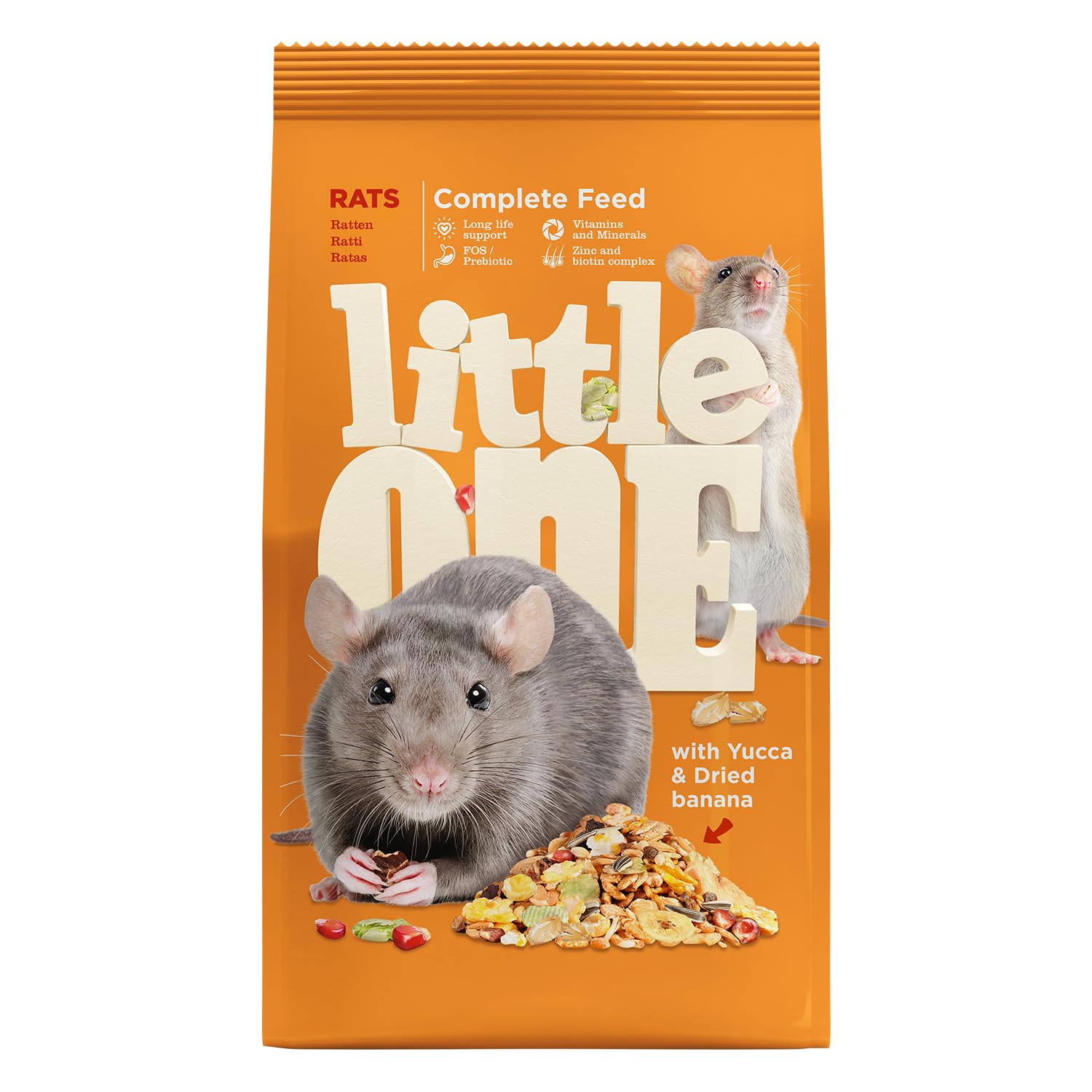Little One Ratten | 900 g | Alleinfuttermittel für Ratten | Für eine unterstützend vollwertige Nahrung | Ausgewogene Zusammensetzung mit Fett & Eiweiß | Mit Buchweizen und Hafer Yukka & Banane 900 g (1er Pack) Angebot bei HelloDeals