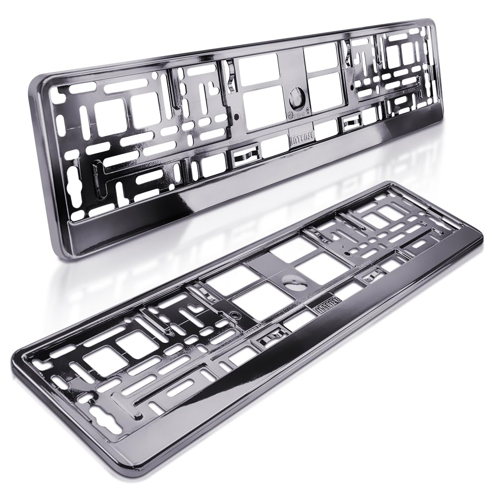 schildEVO 2 Kennzeichenhalter | Dark Chrom Metallic Hochglanz | Anthrazit Graphit | Chrom Look | Nummernschildhalter | DHL-Versand Angebot bei HelloDeals