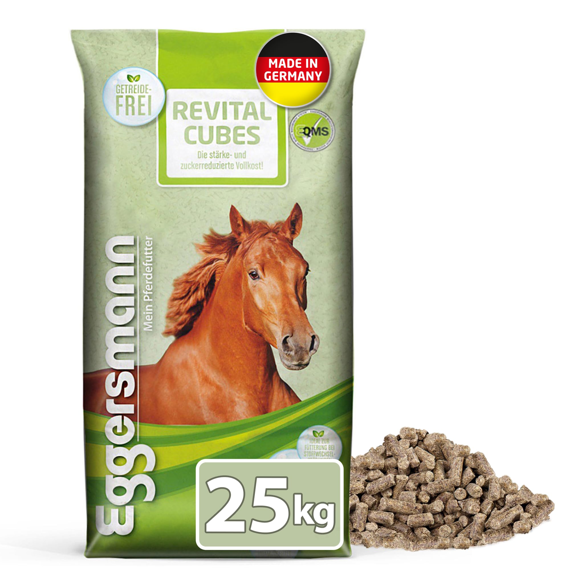 Eggersmann Mein Pferdefutter ReVital Cubes 25 kg – Getreidefreies Pferdefutter – Zur Unterstützung bei Stoffwechselproblemen – Stärke- & zuckerreduziertes Ergänzungsfuttermittel für Pferde & Ponys Angebot bei HelloDeals