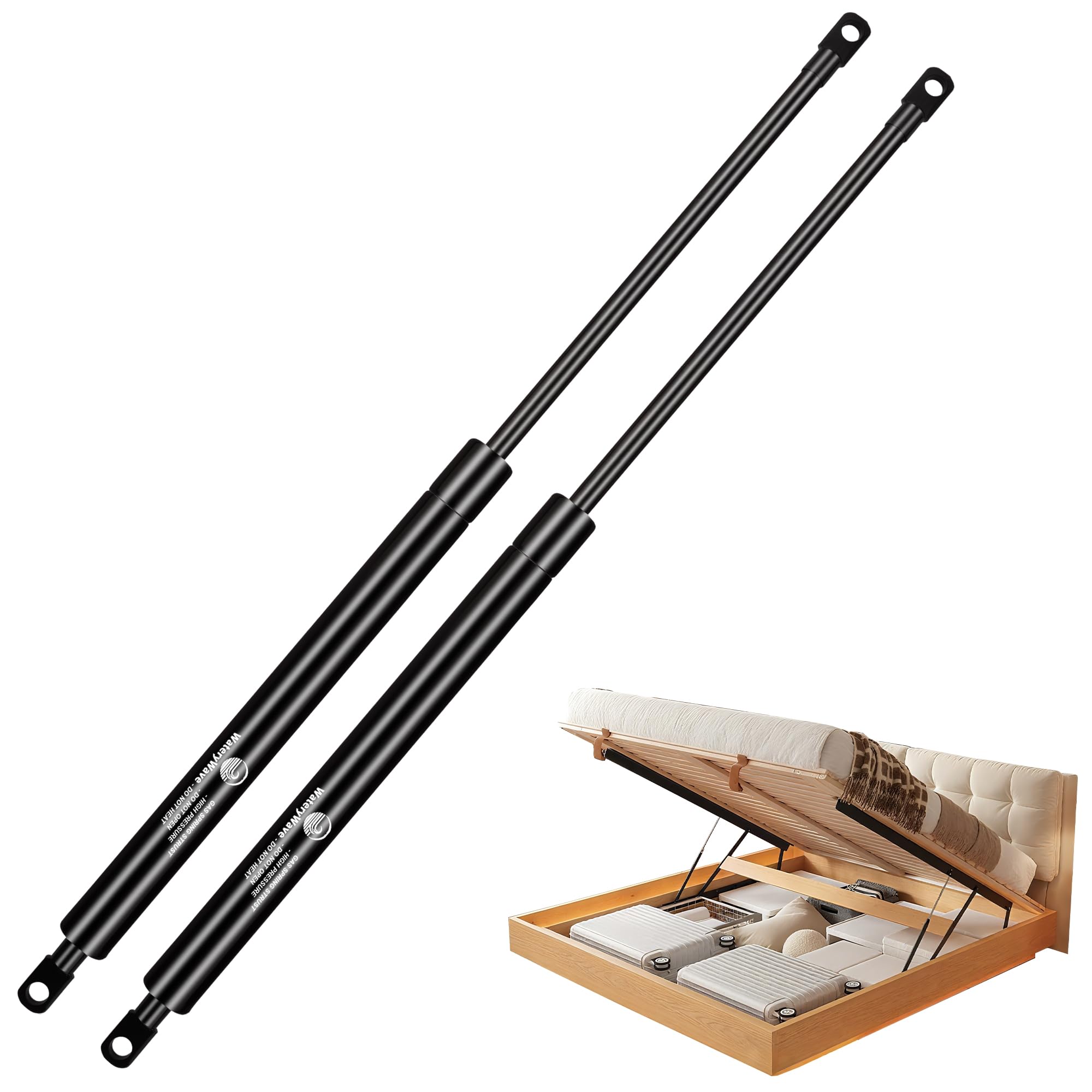 WateryWave 500MM 800N Gasdruckdämpfermit 8mm Ösenköpfen Gasdruckfeder Hydraulische Kofferraum-gasfeder für Ottomane Bett Küchenschrank Aufbewahrungsbox Schuppenfenster Bodenluken (500MM-800N) 800N 500MM Angebot bei HelloDeals