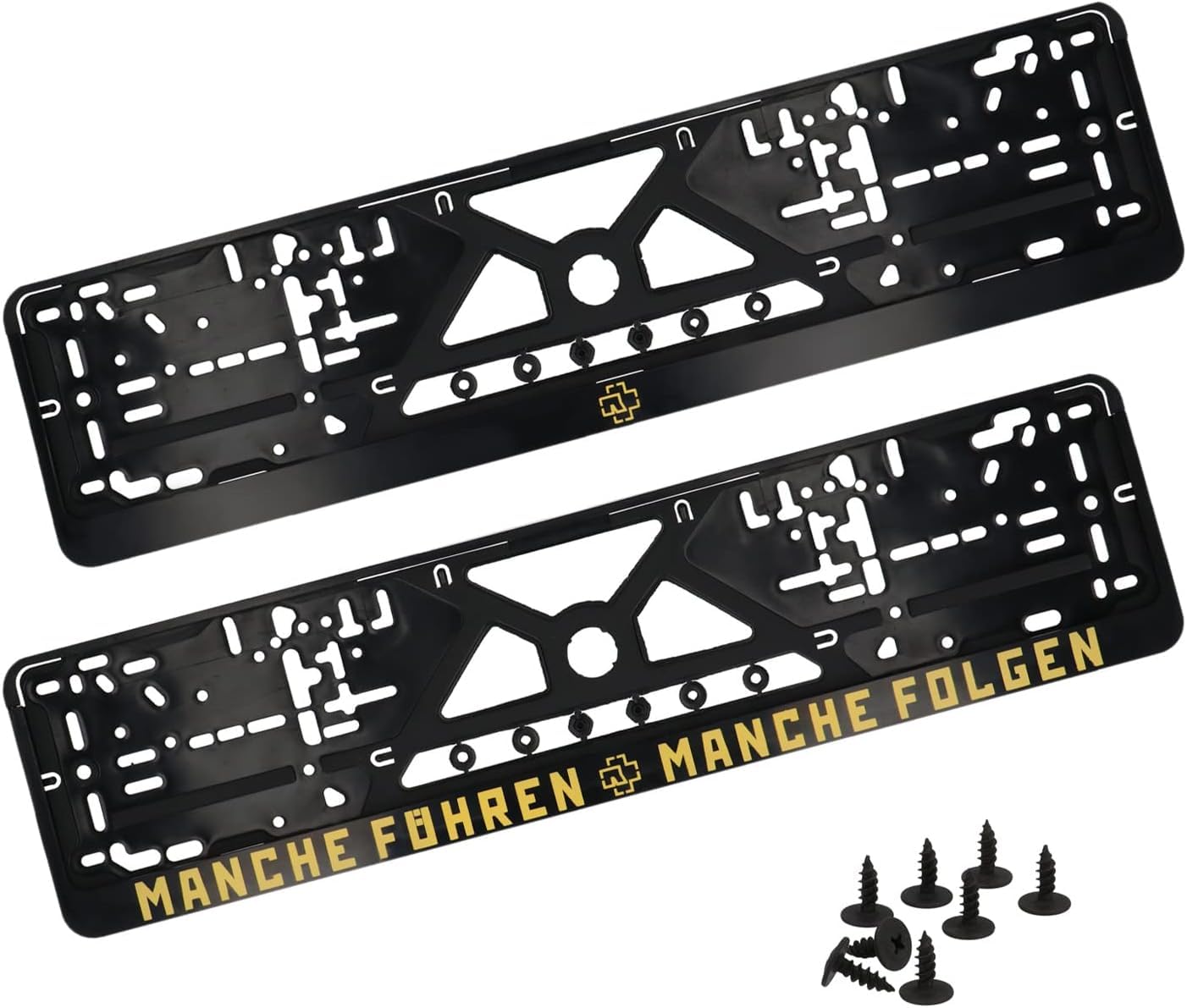 Nummernschildhalter, Kfz-Kennzeichenhalter für Autokennzeichen mit Klicksystem, inklusive 8 Schrauben und 8 Vibrationsdämpfern, einfach und stabil, 2er-Set, 52 x 10 cm Angebot bei HelloDeals