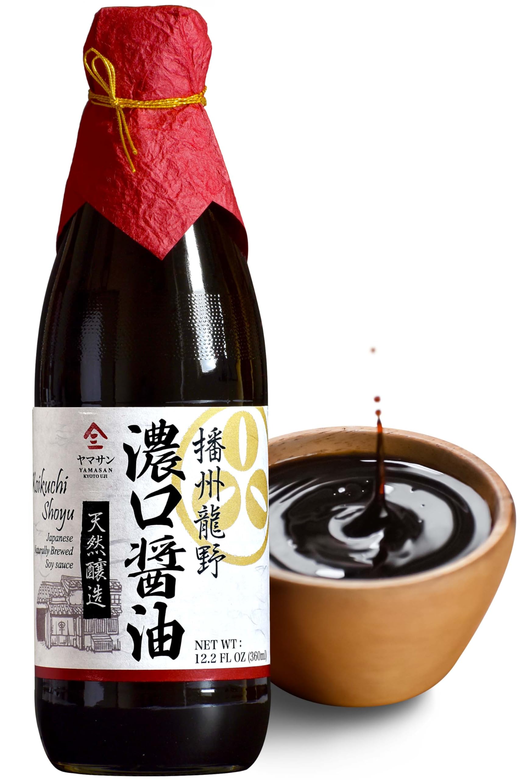 YAMASAN KYOTO UJI Koikuchi Sojasoße, handwerklich, klassisch, 500 Tage gereift, Japanische Premium Handarbeit, Natürlich gebraut, Keine Zusatzstoffe, ohne Gentechnik, Hergestellt in Japan(360ml) KRÄFTIGE Angebot bei HelloDeals