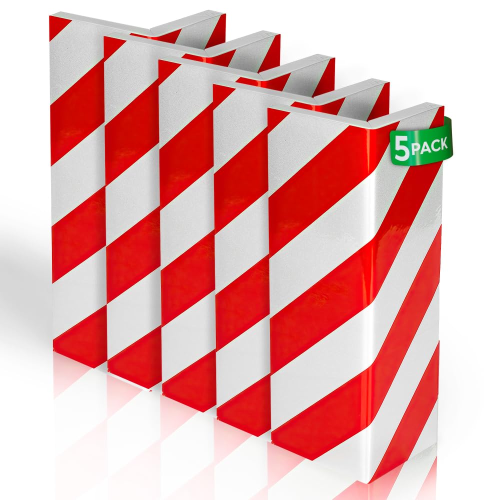 NURADA Schaumstoff Garagen Wandschutz & Kantenschutz (5 Stück, rot & weiß, 40x25 cm)- Kantenschutz selbstklebend für Garage - Türkantenschutz für Autotüren - Garagenschutz Auto & Autotür Rot und weiß Angebot bei HelloDeals