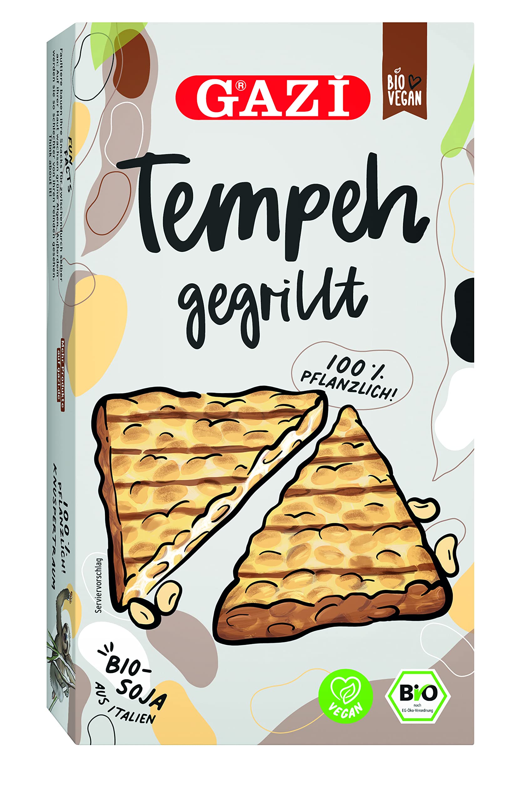 HYMOR BIO TEMPEH GEGRILLT - 5x 200g - vegane Fleisch-Alternative mit italienischem BIO-Soja traditionell in Italien hergestellt, von Gazi, pflanzliche Alternative lecker und bekömmlich Angebot bei HelloDeals
