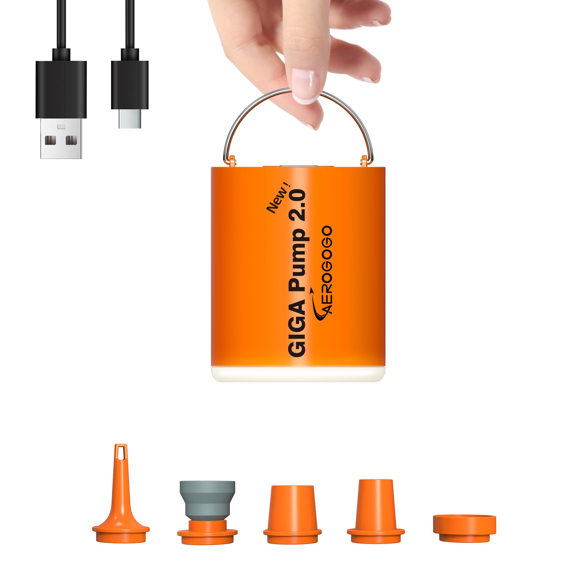 GIGA Pump 2.0 Elektrische Tragbare Luft Pumpe 1300mAh Batterie Wiederaufladbare Pumpe Ultra-Mini Aufbläser/Entlüfter Pumpe für Schwimmringe Luftmatratze Bett Poolspielzeug mit 400 LMS Licht New GIGA PUMP Angebot bei HelloDeals